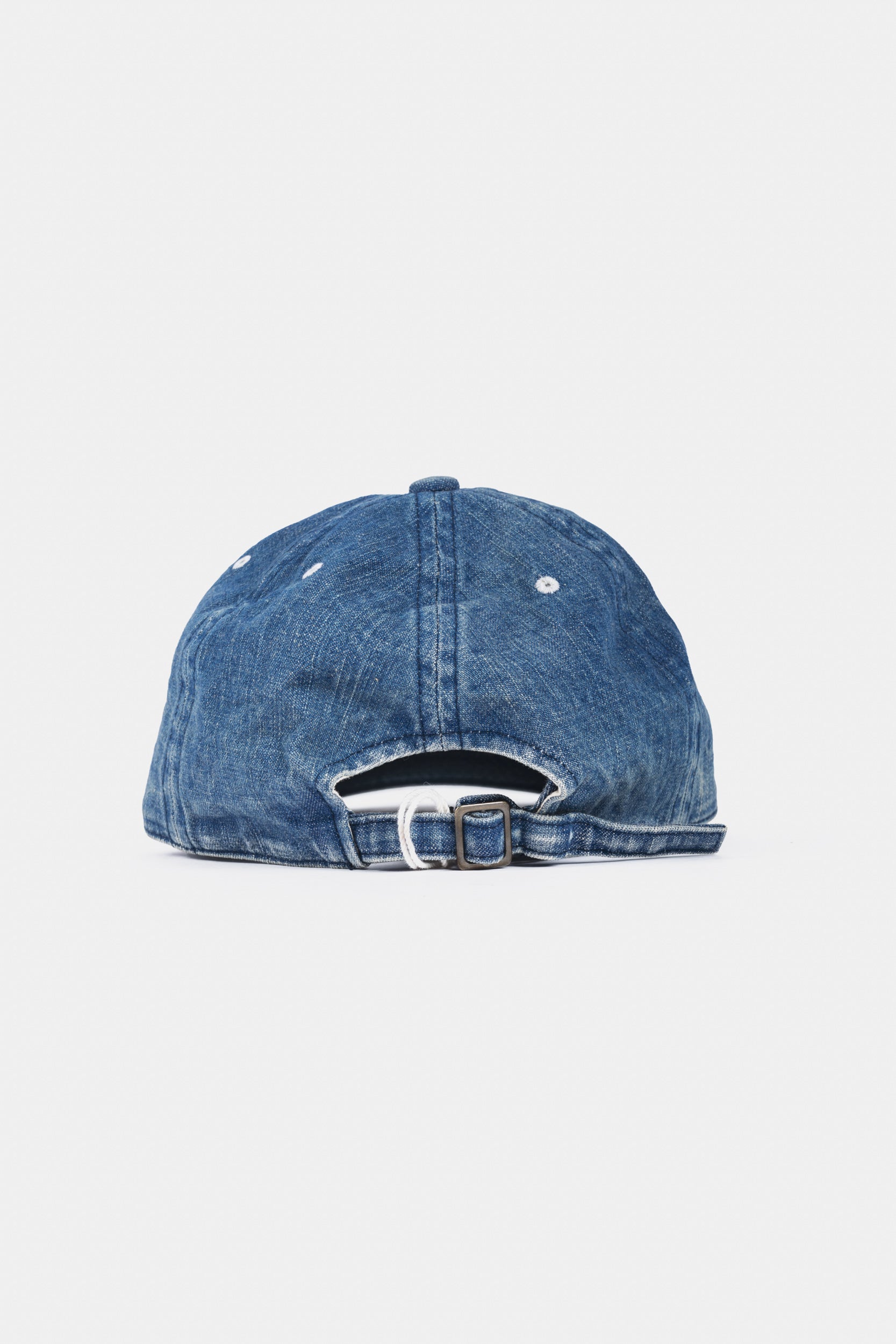 6 PANEL DENIM BASEBALL CAP "F" PATCH - Vintage Wash