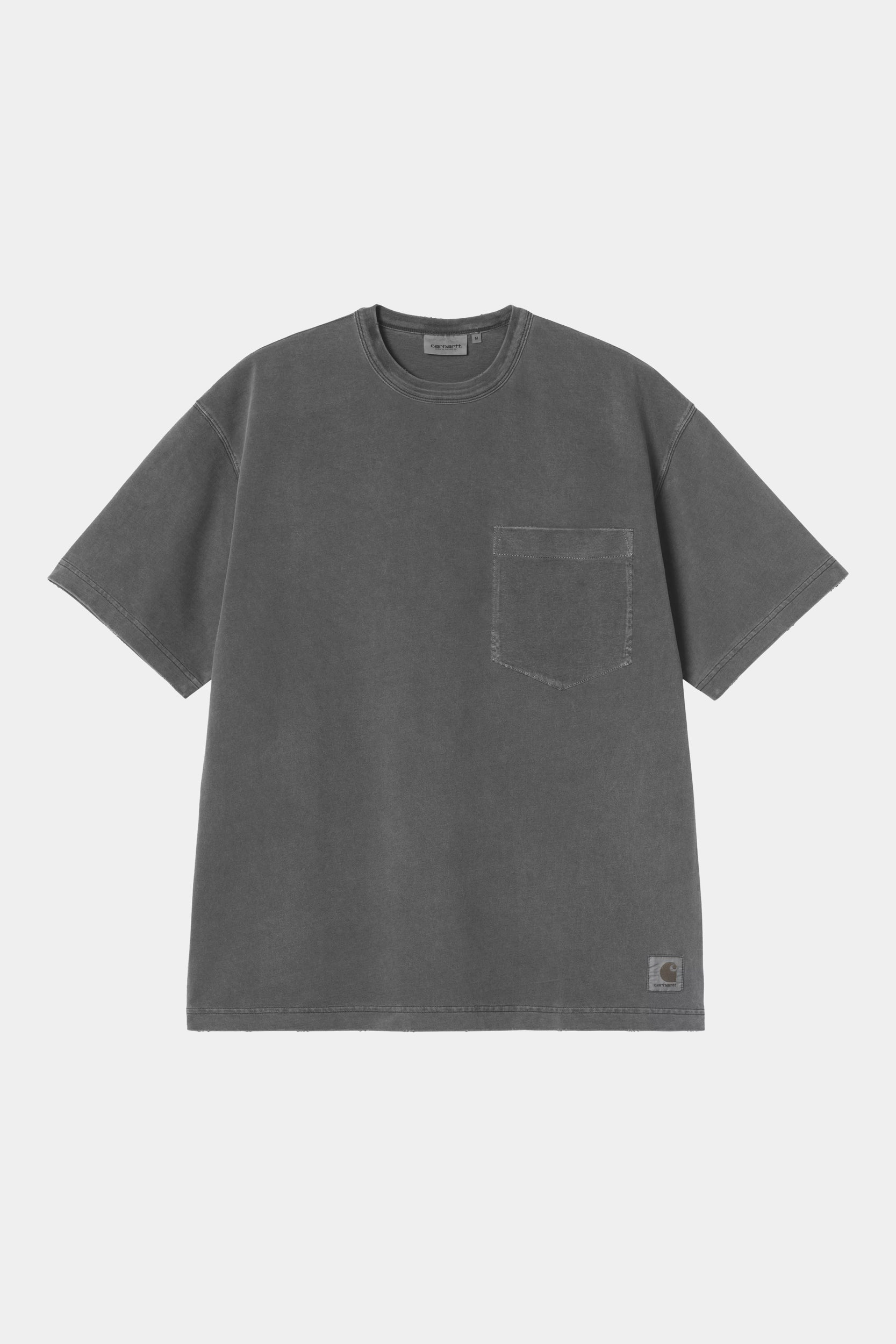 TORION POCKET TEE - Black grind wash