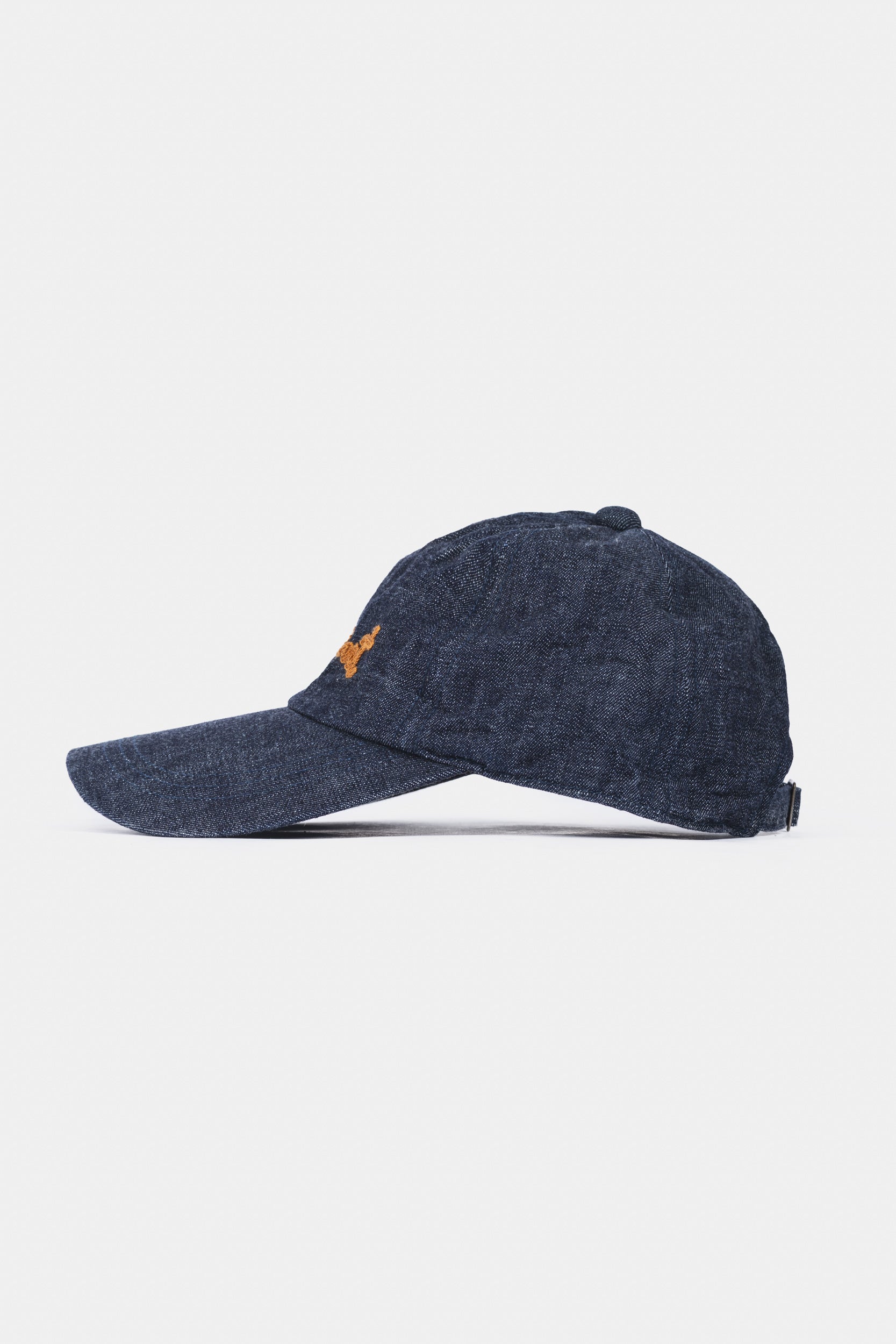 CHAIN EMBROIDERY DENIM CAP - Indigo
