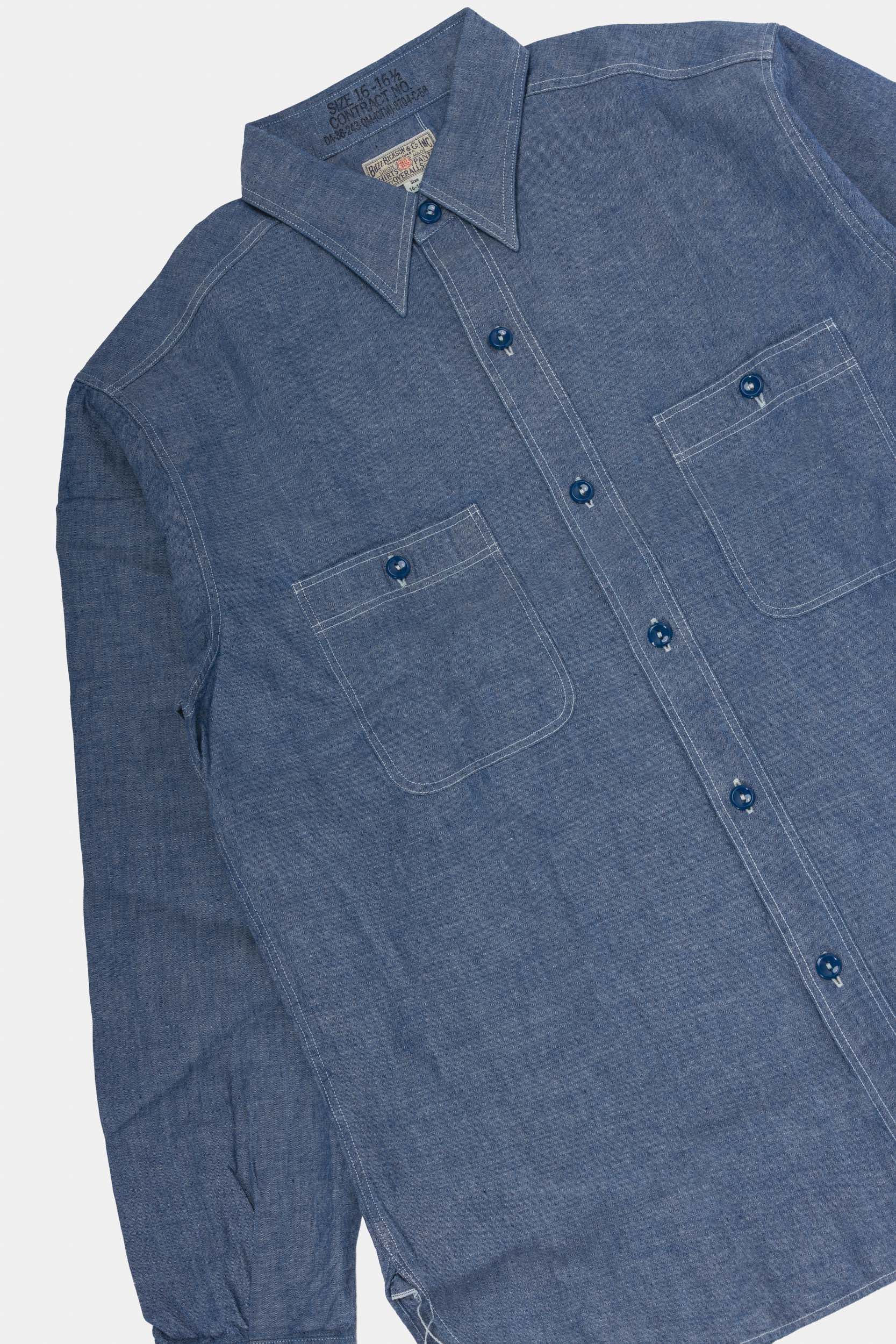 CHAMBRAY WORK SHIRT - Blue