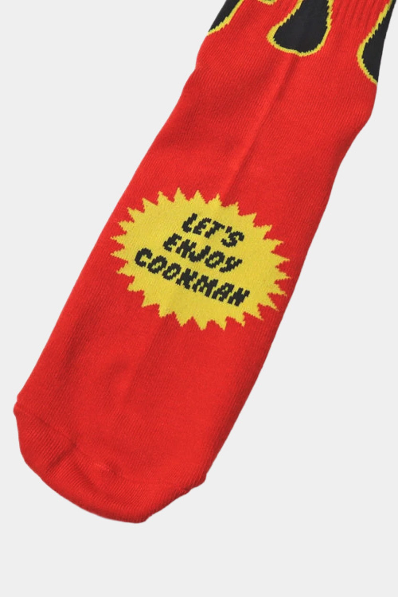 RIB CREW SOCKS FLAME - Black