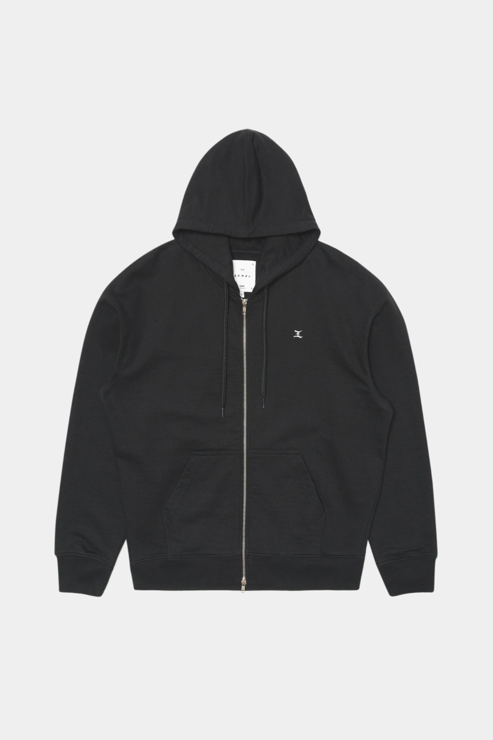GEM ZIPPED HOODIE SWEAT - Black Garment Washed