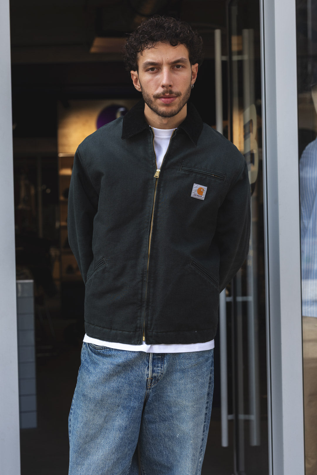 OG DETROIT JACKET - Black / Black - Stone washed denim