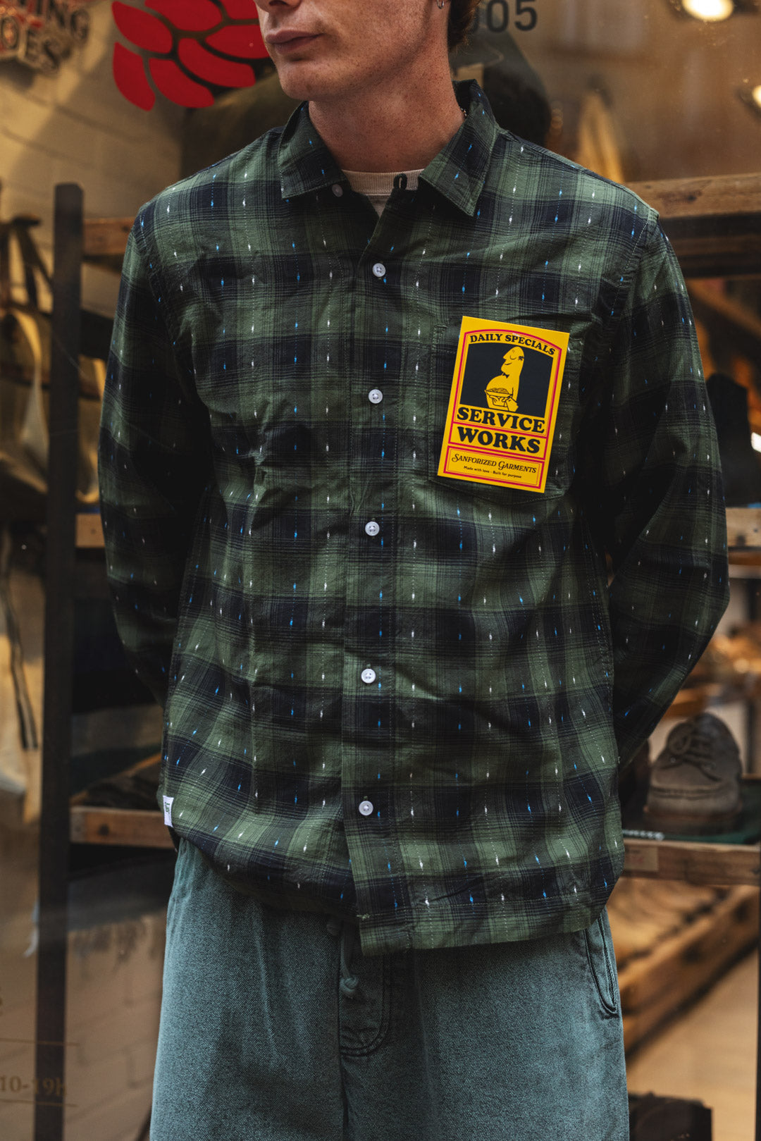 DRAG STITCH RESORT SHIRT - Olive