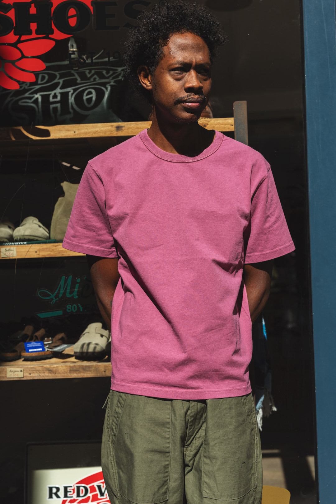 REGULAR BASIC TEE - Grape Nectar Garment Washed