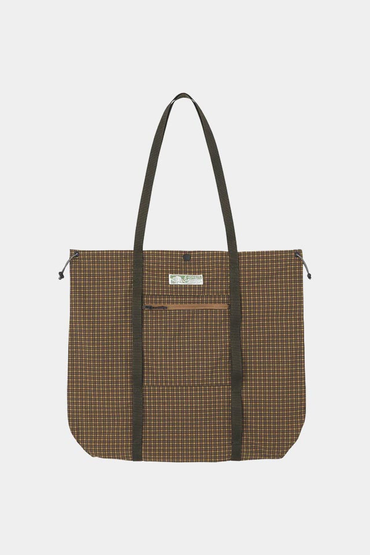 UTILITY TOTE BAG - Brown check