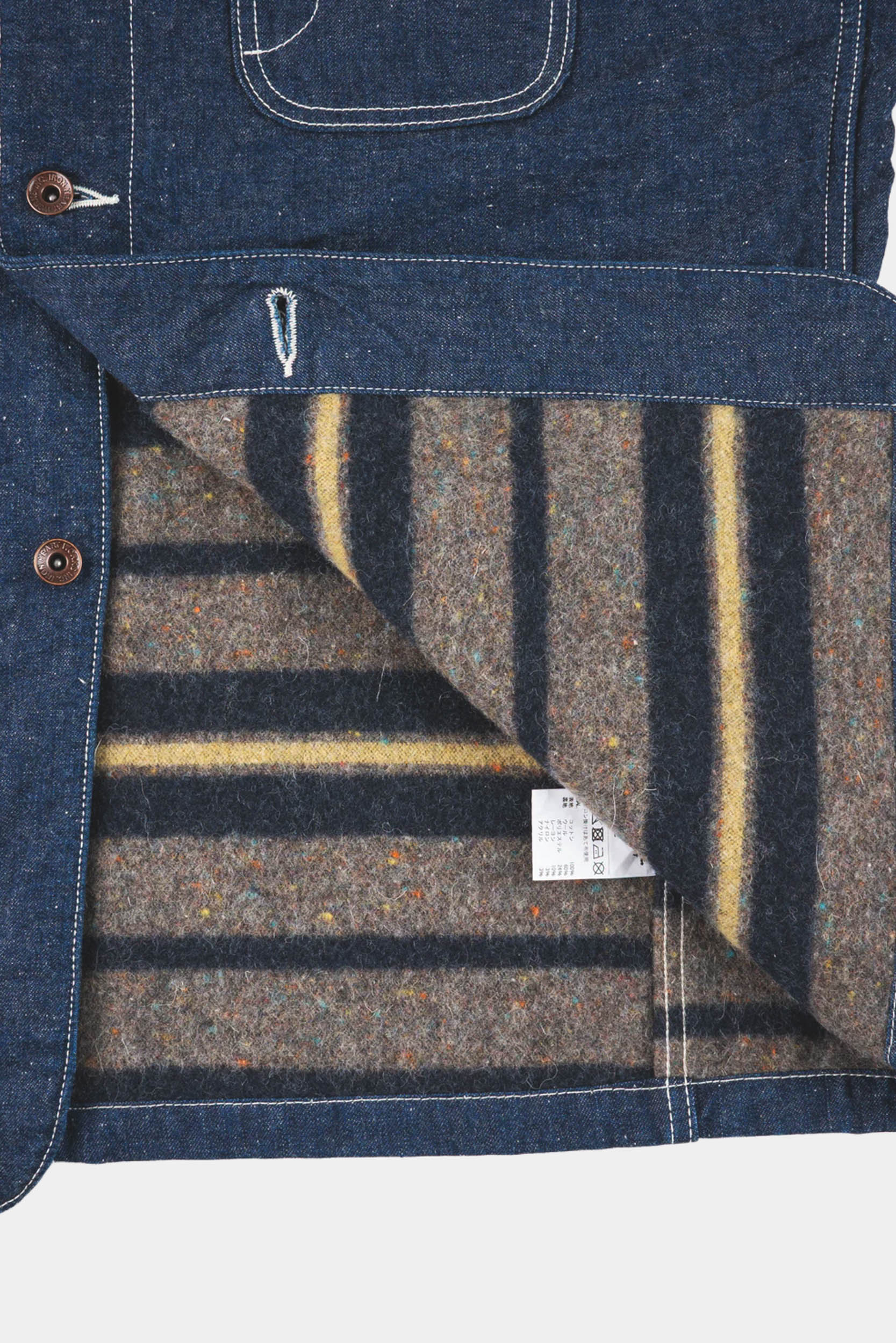 DENIM BLANKET LINED CHORE JACKET - Indigo