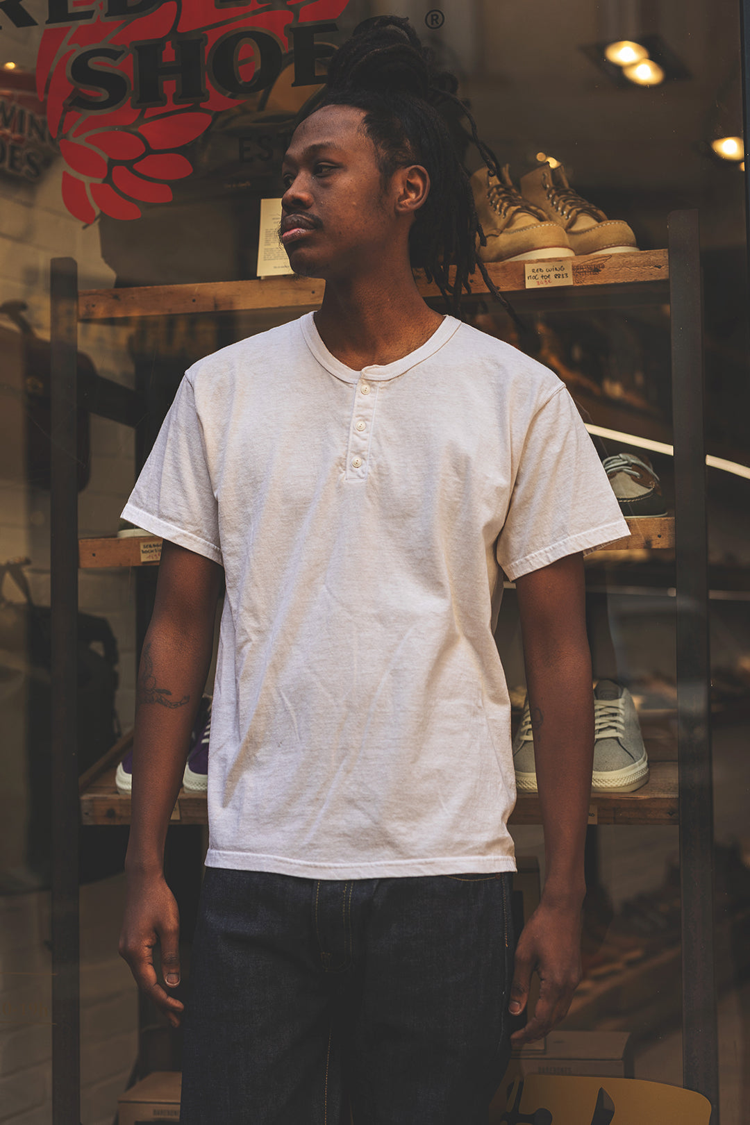 HENLEY TEE S/S - P.NATURAL