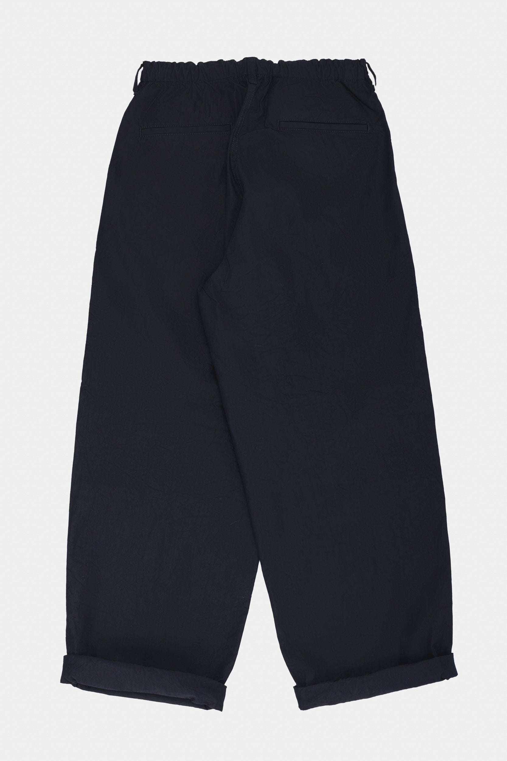 NYLON TUCK PANTS - Indigo