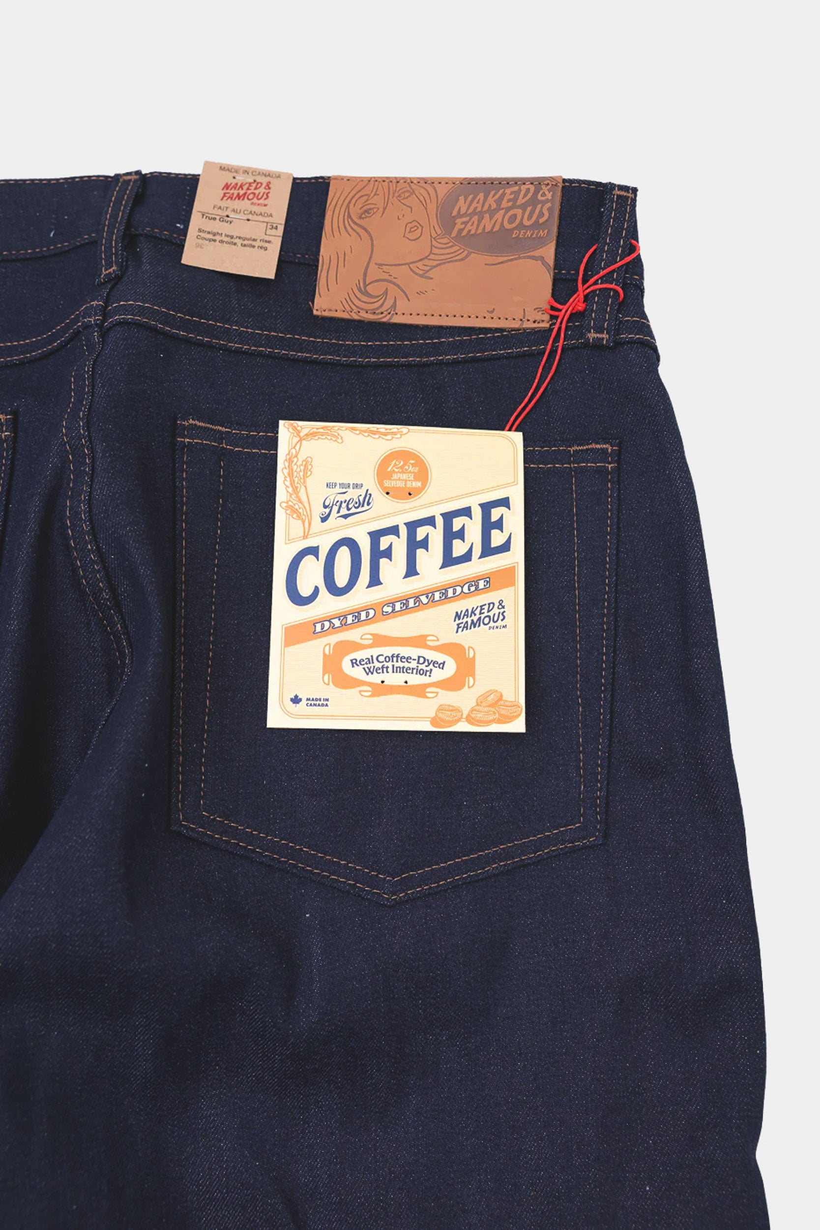 TRU GUY - Coffee dye selvedge