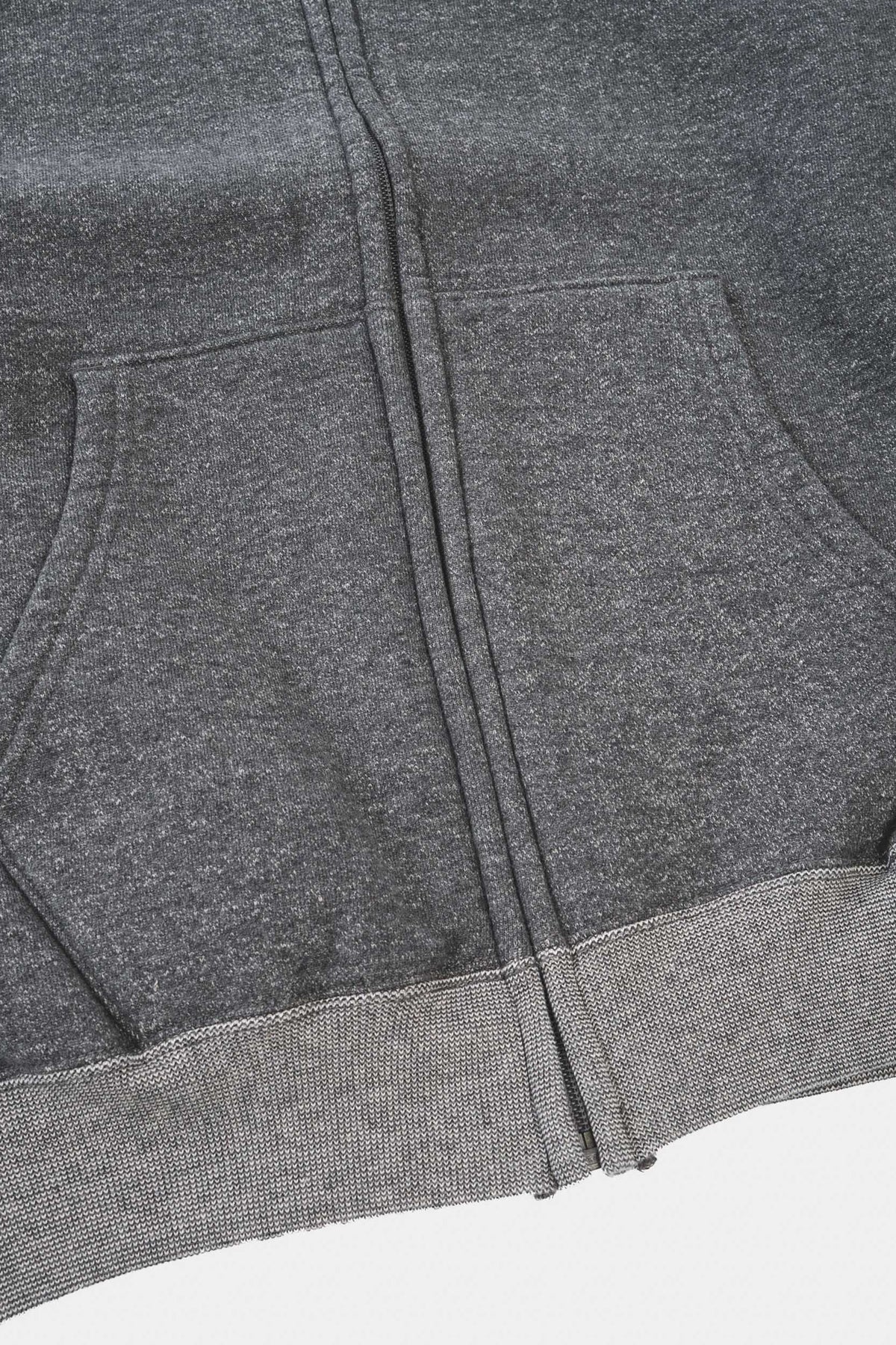 DENSE KNIT ZIP UP SWEATSHIRT - Charcoal