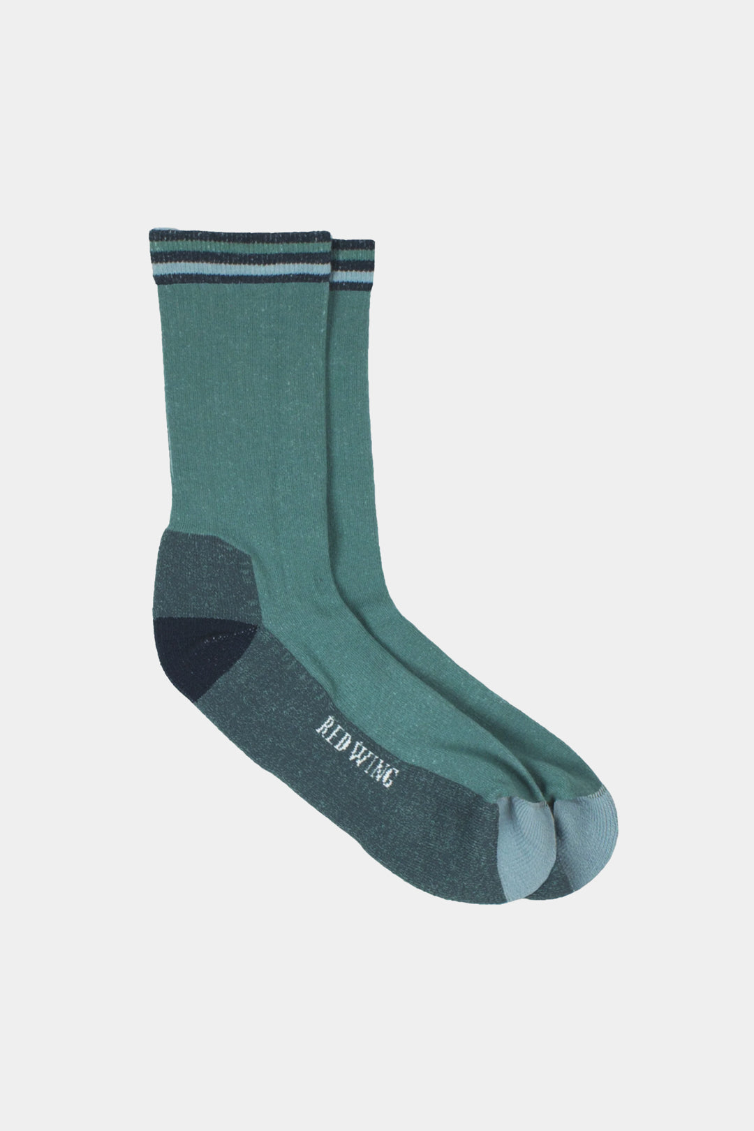 VINTAGE STRIPES CREW - Sage/Navy