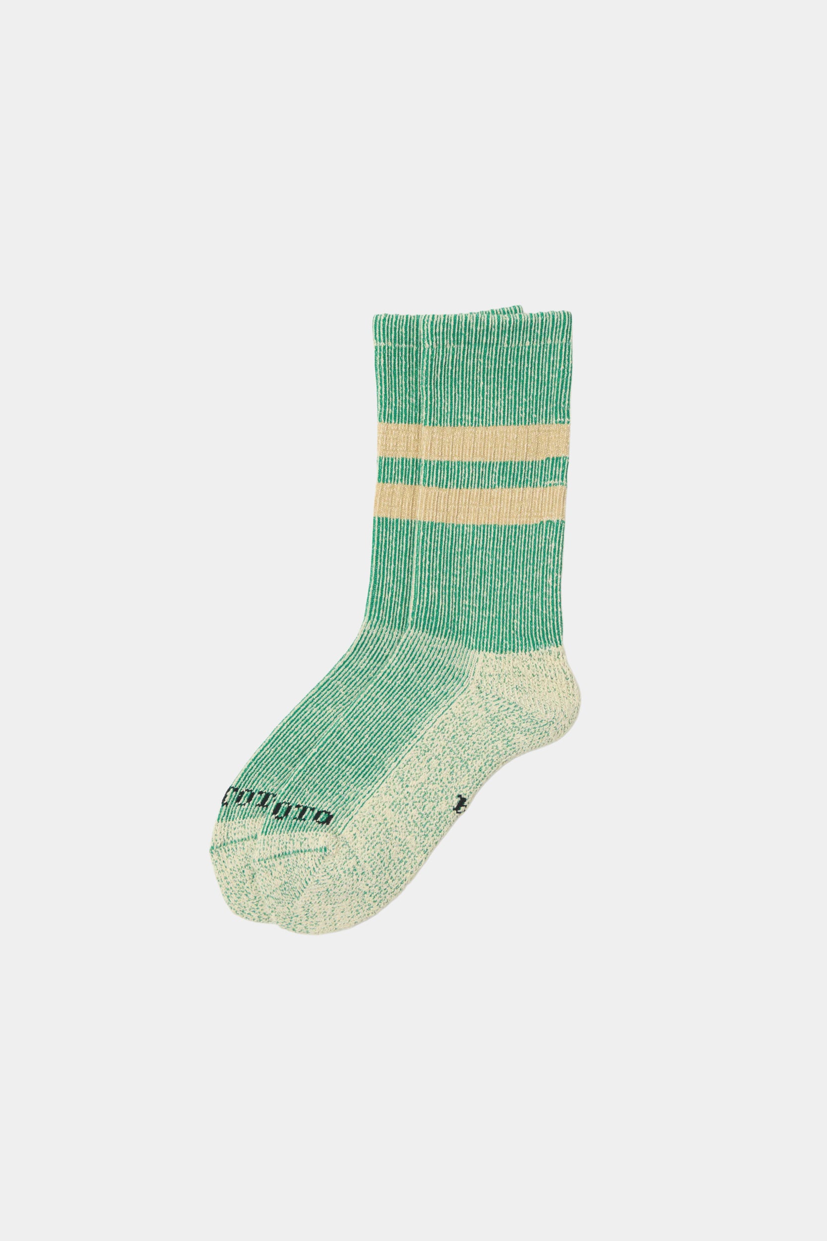 PILE STRIPE SOCKS - Green beige