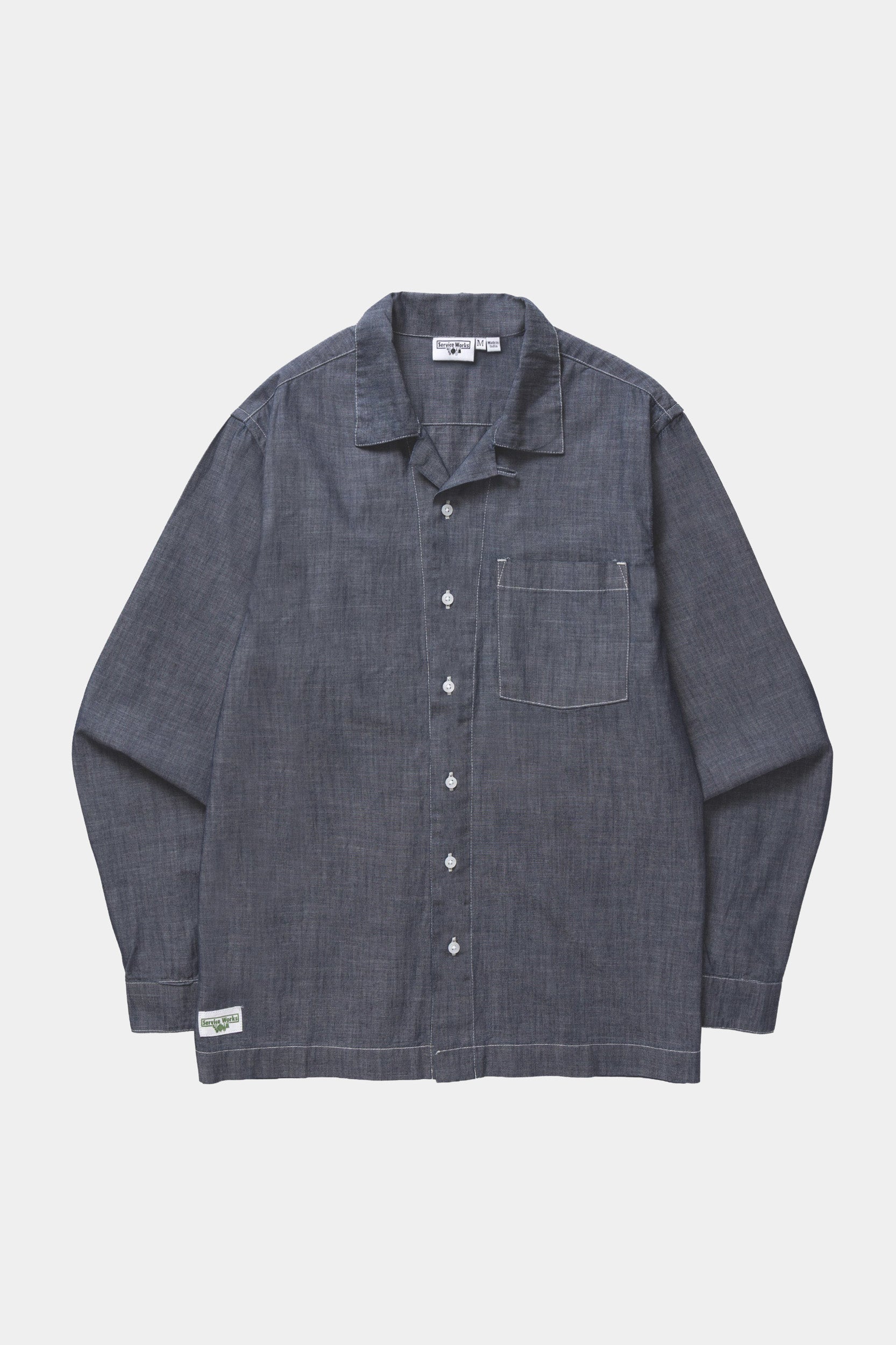 CHAMBRAY RESORT SHIRT - Dark blue