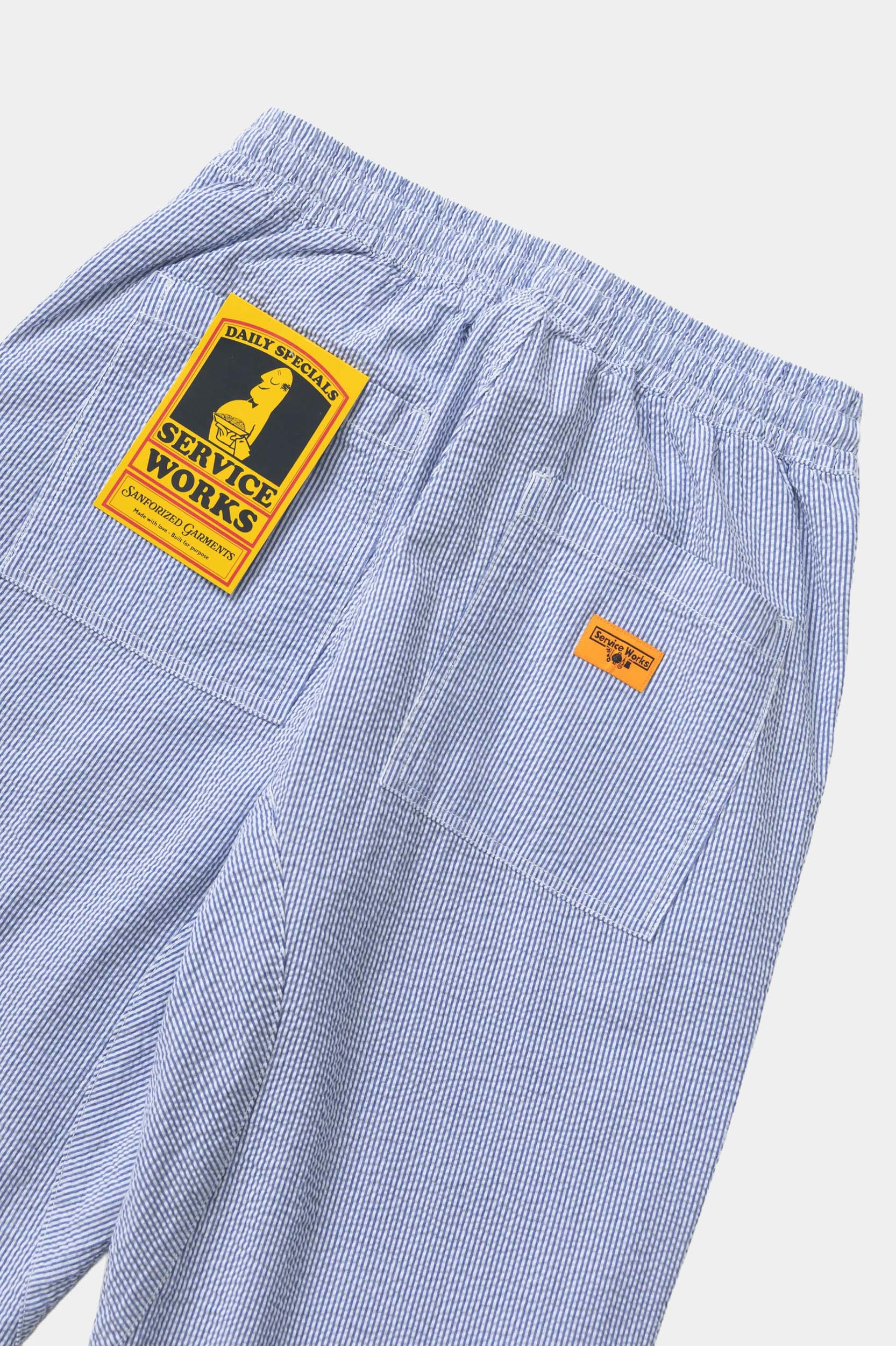 SEERSUCKER CHEF PANTS - Navy stripe