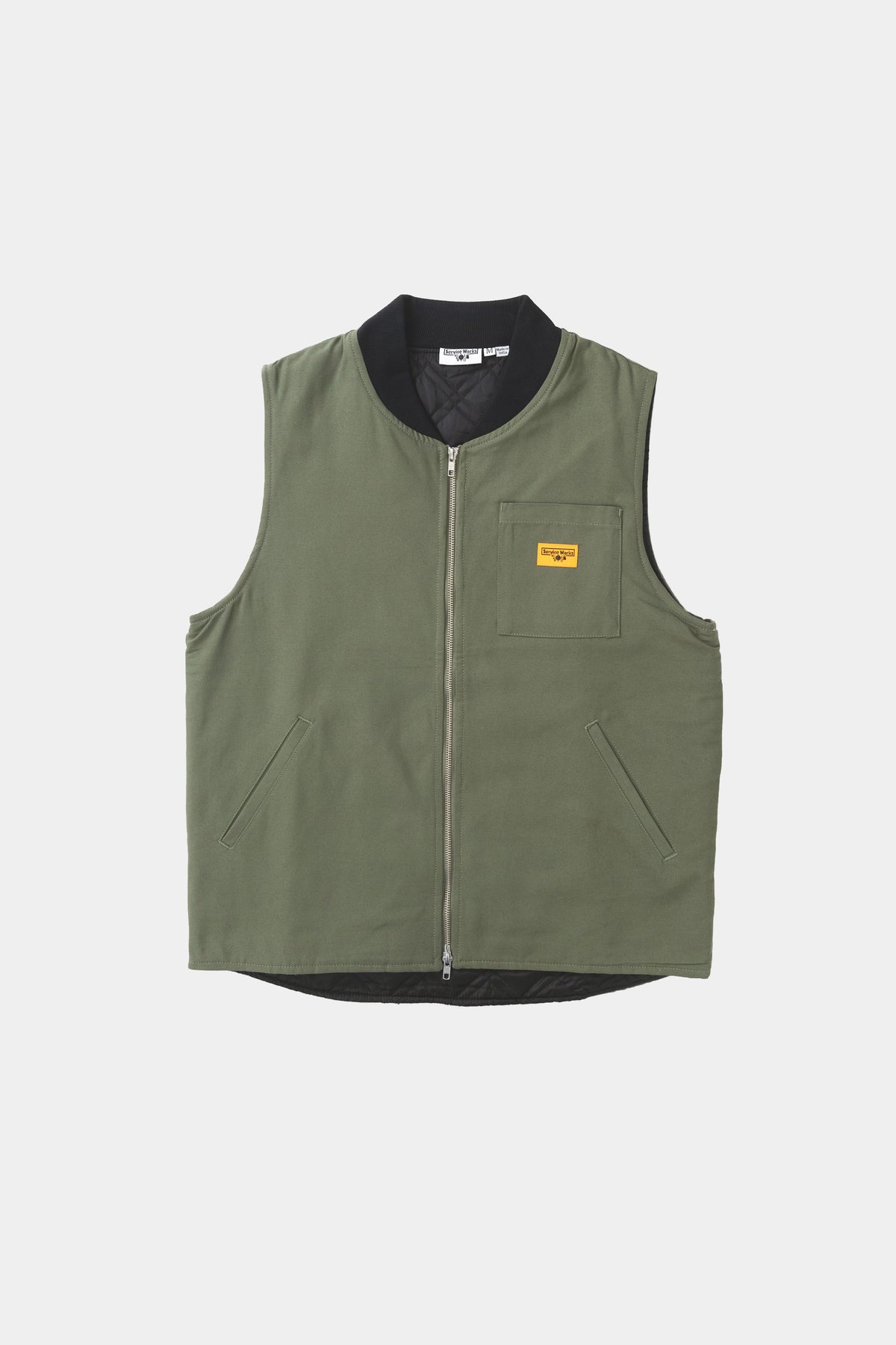 CANVAS WORK VEST - Olive