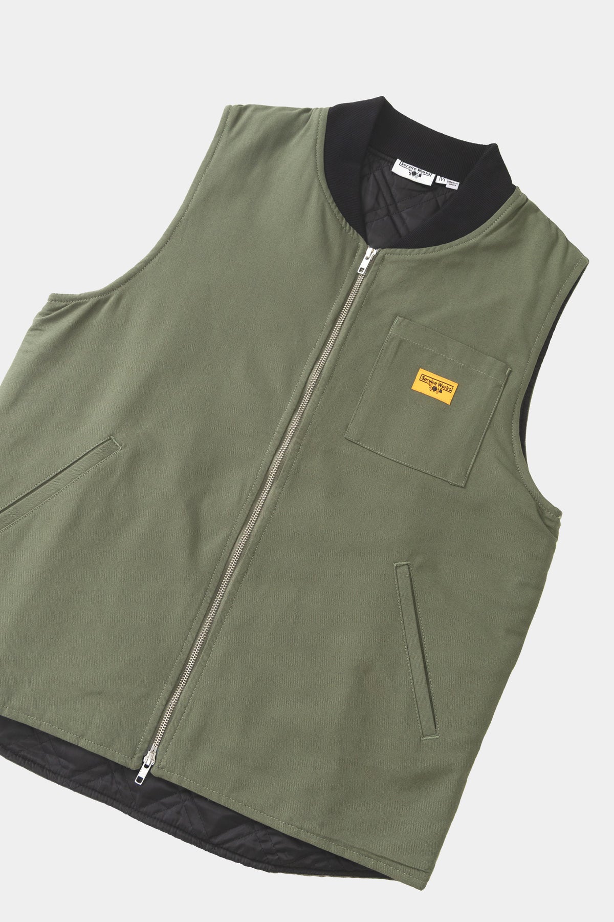 CANVAS WORK VEST - Olive