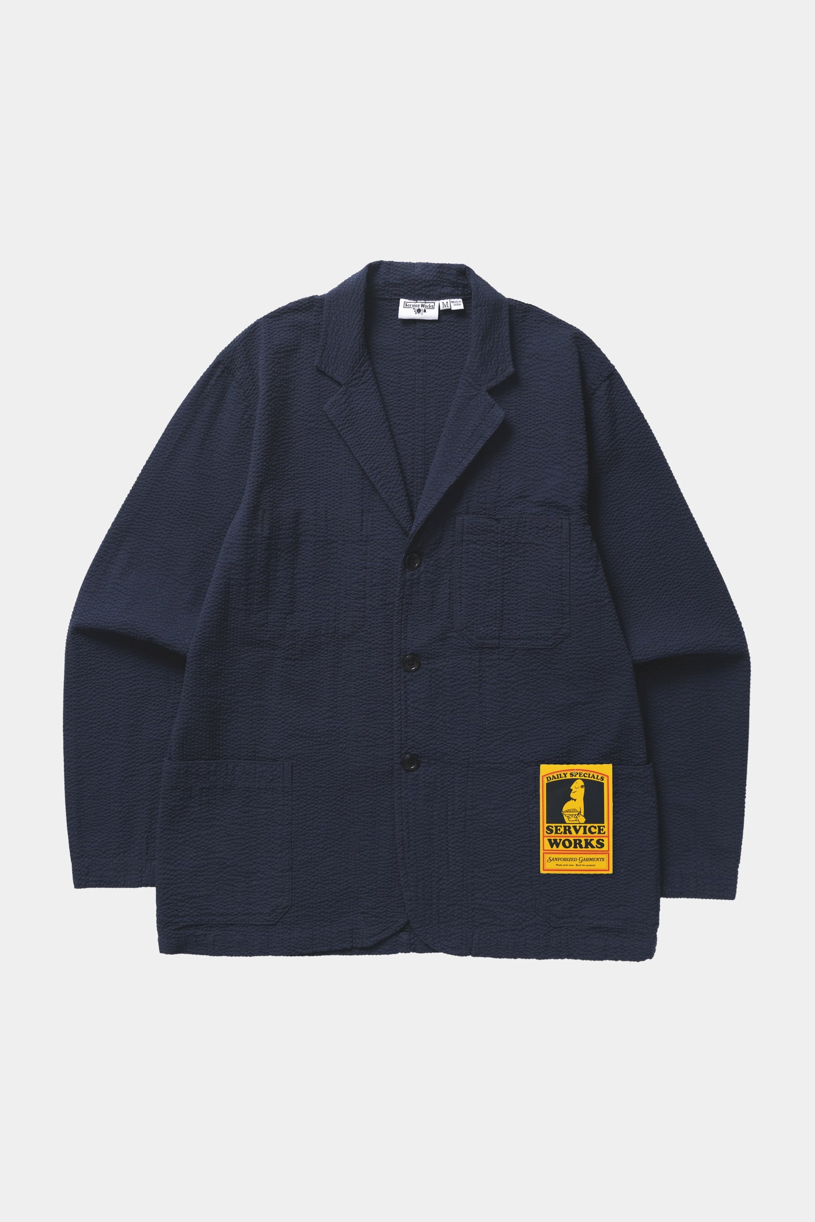 SEERSUCKER SERVER SUIT JACKET - Dark navy