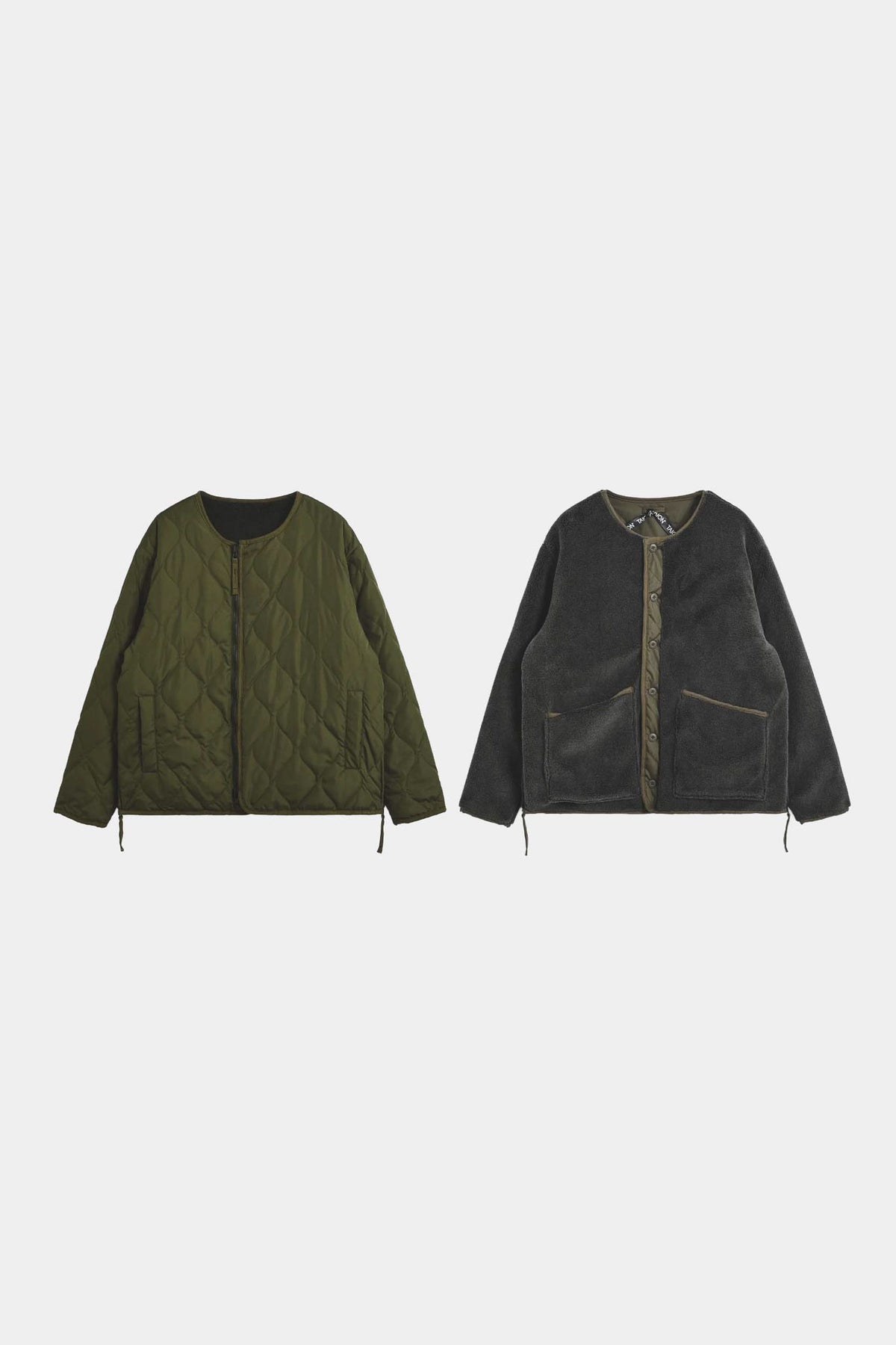 VESTE EN DUVET RÉVERSIBLE MILITAIRE - Olive foncé / Anthracite