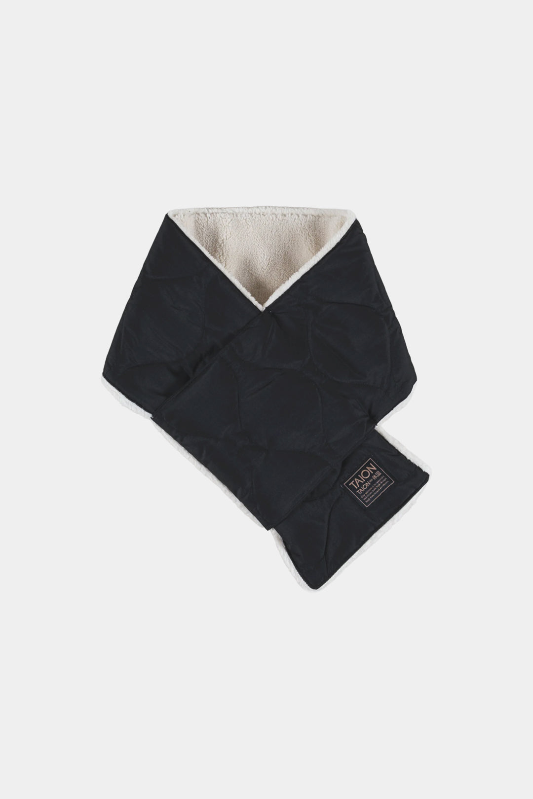 MILITARY REVERSIBLE DOWN SCARF - Black / cream