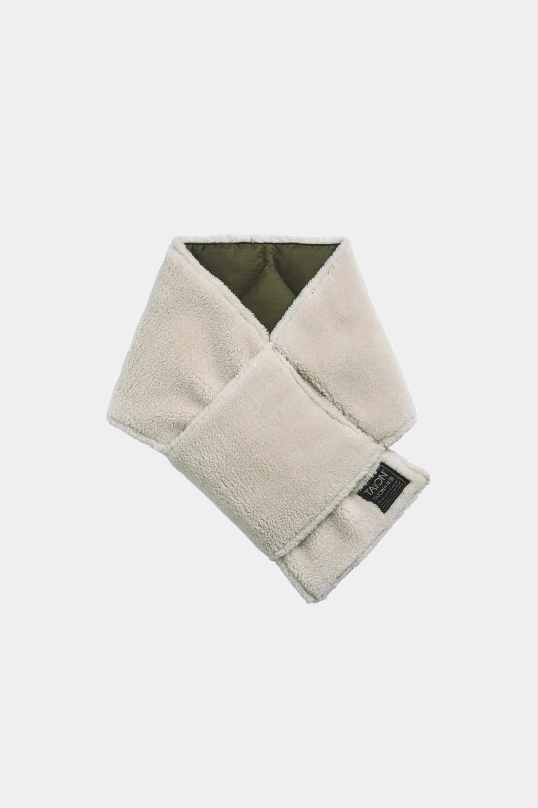 MILITARY REVERSIBLE DOWN SCARF - Dk olive / cream