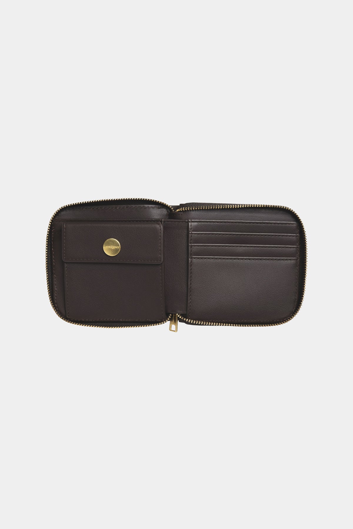 LEATHER WALLET - Tobacco / Gold