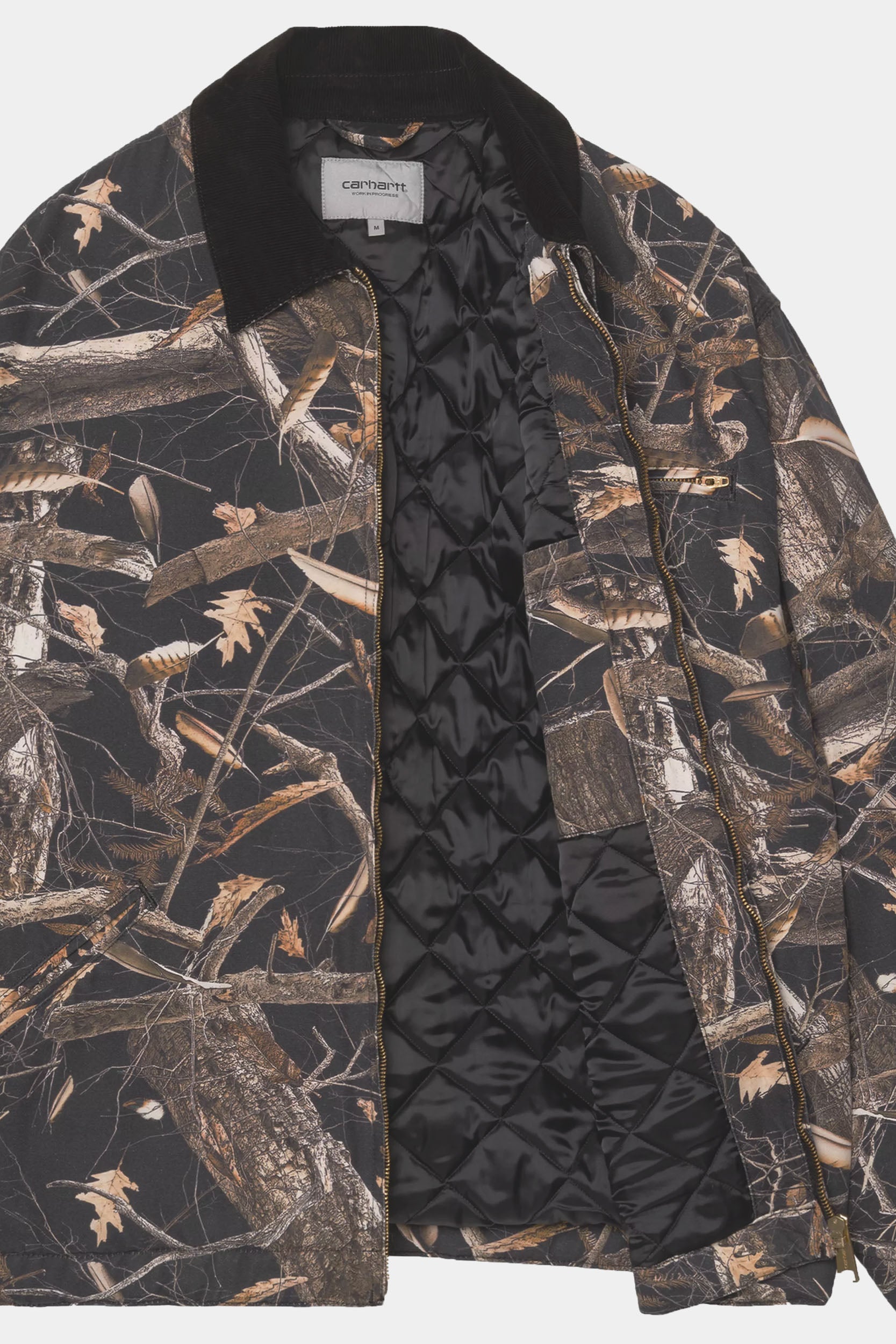 OG DETROIT JACKET - Camo feather tree / Black - Heavy stone wash