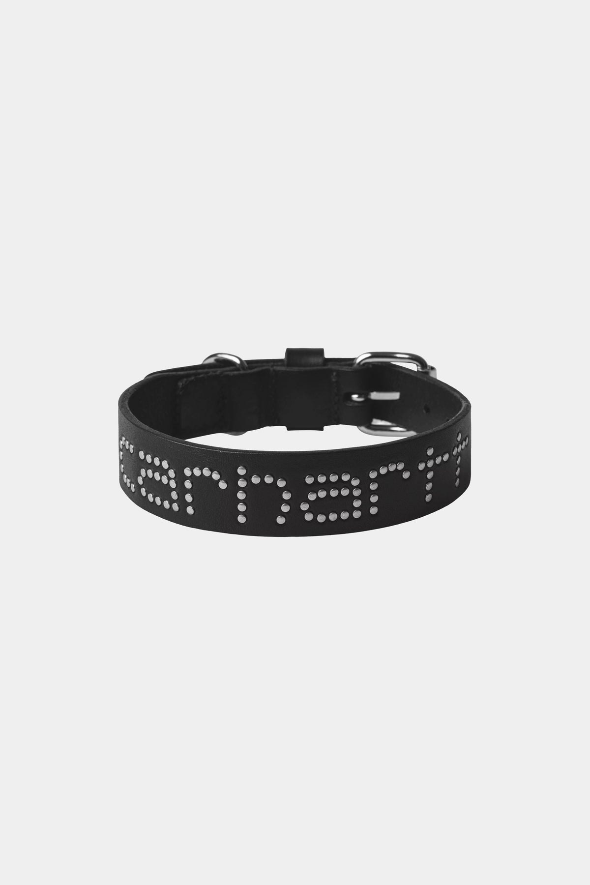 SCRIPT STUDS DOG COLLAR - S/M - Black