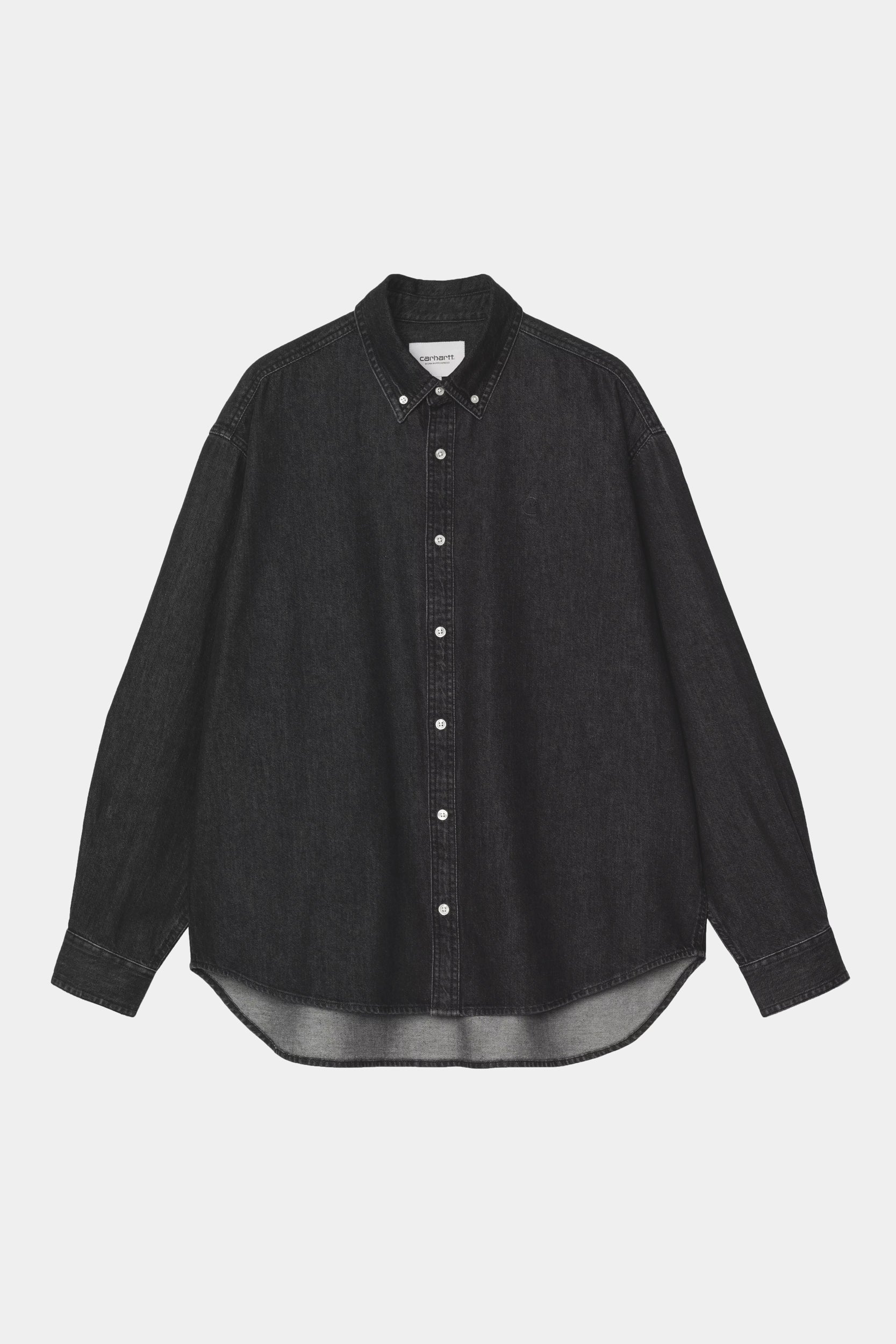 LUCAS SHIRT - Black stone washed