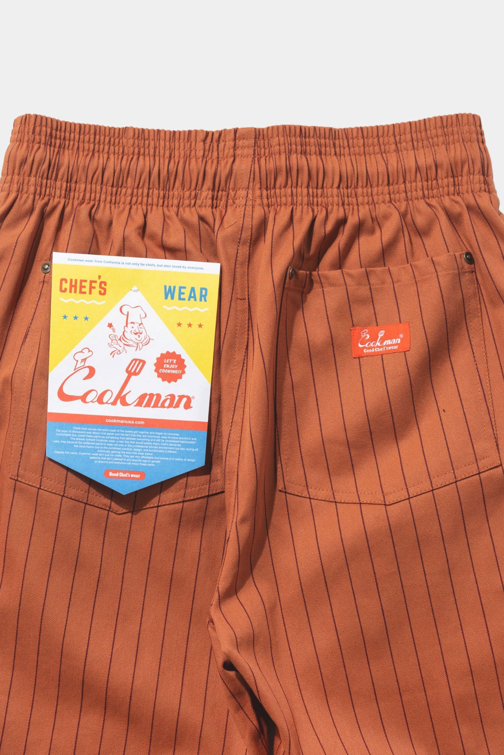 CHEF SHORT FRONT POCKET - Herringbone stripe - Brick