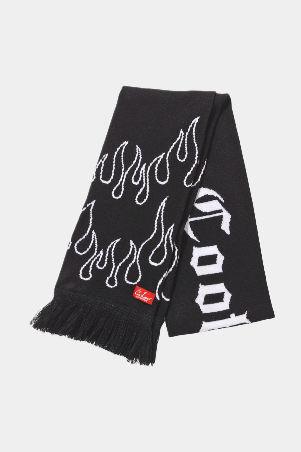 KNITTED SCARF - Flame black black