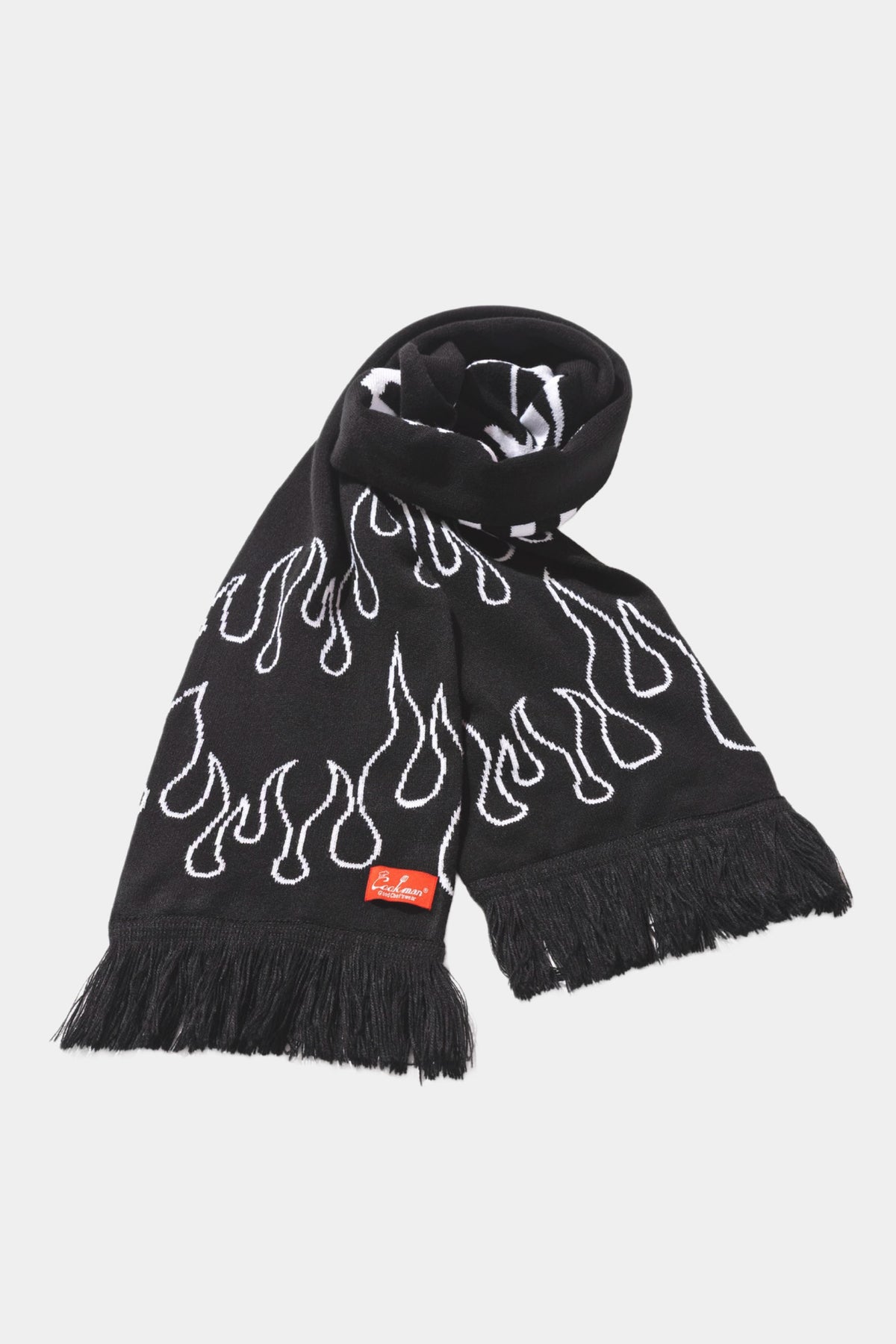 KNITTED SCARF - Flame black black