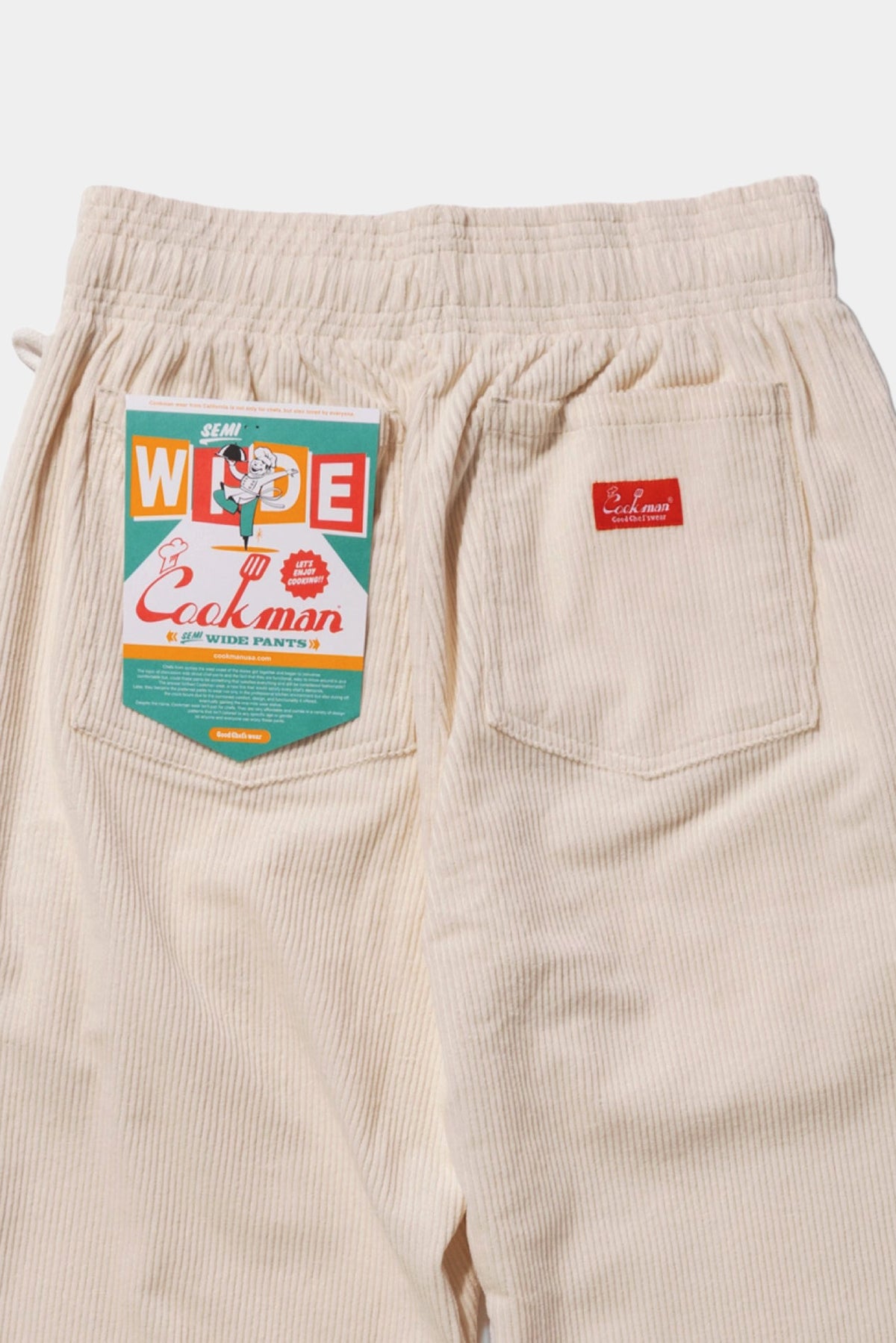 CHEF PANTS SEMIWIDE - Cream corduroy