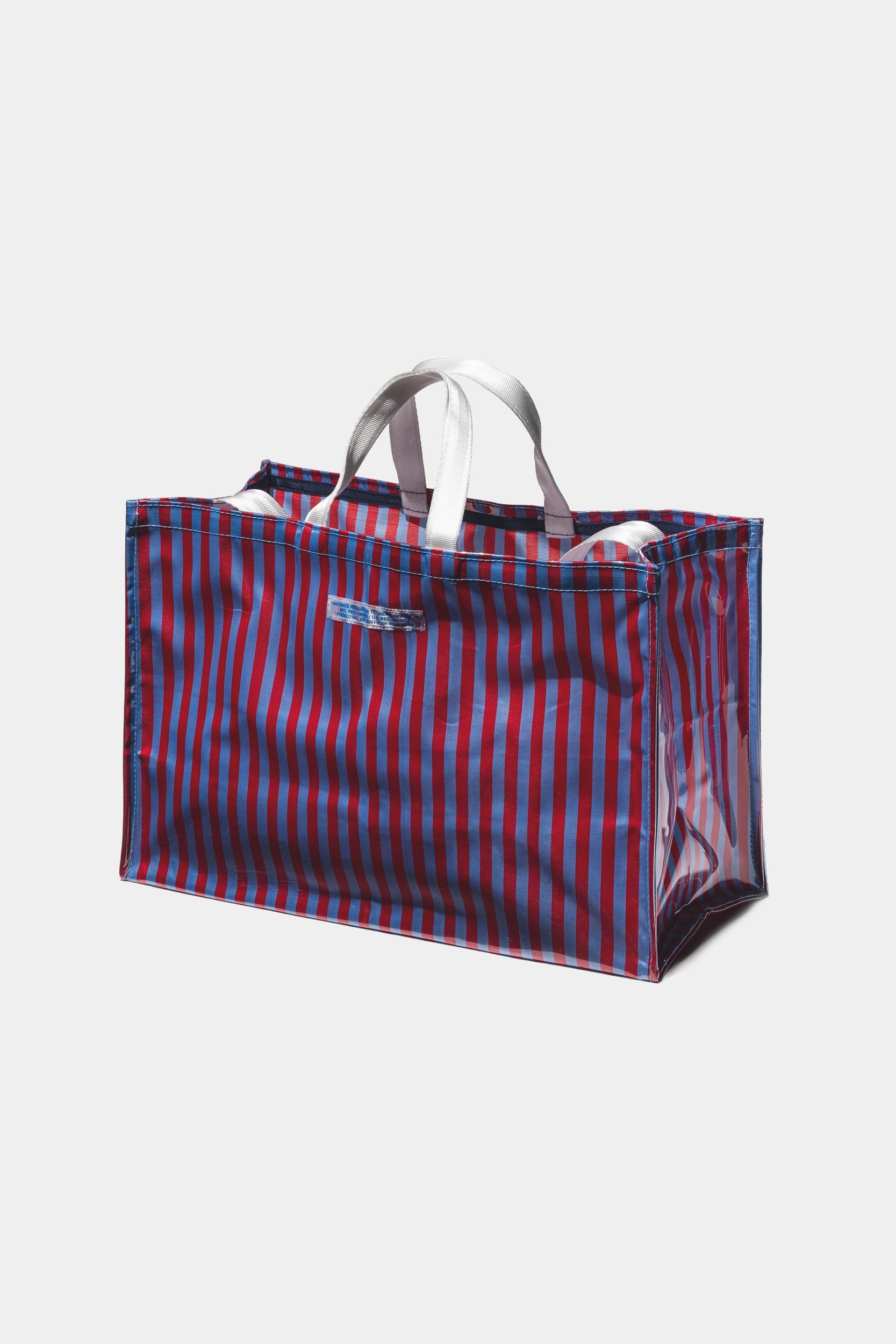 COVERED SCHOOL TIE FABRIC MARKET BAG - Red light blue