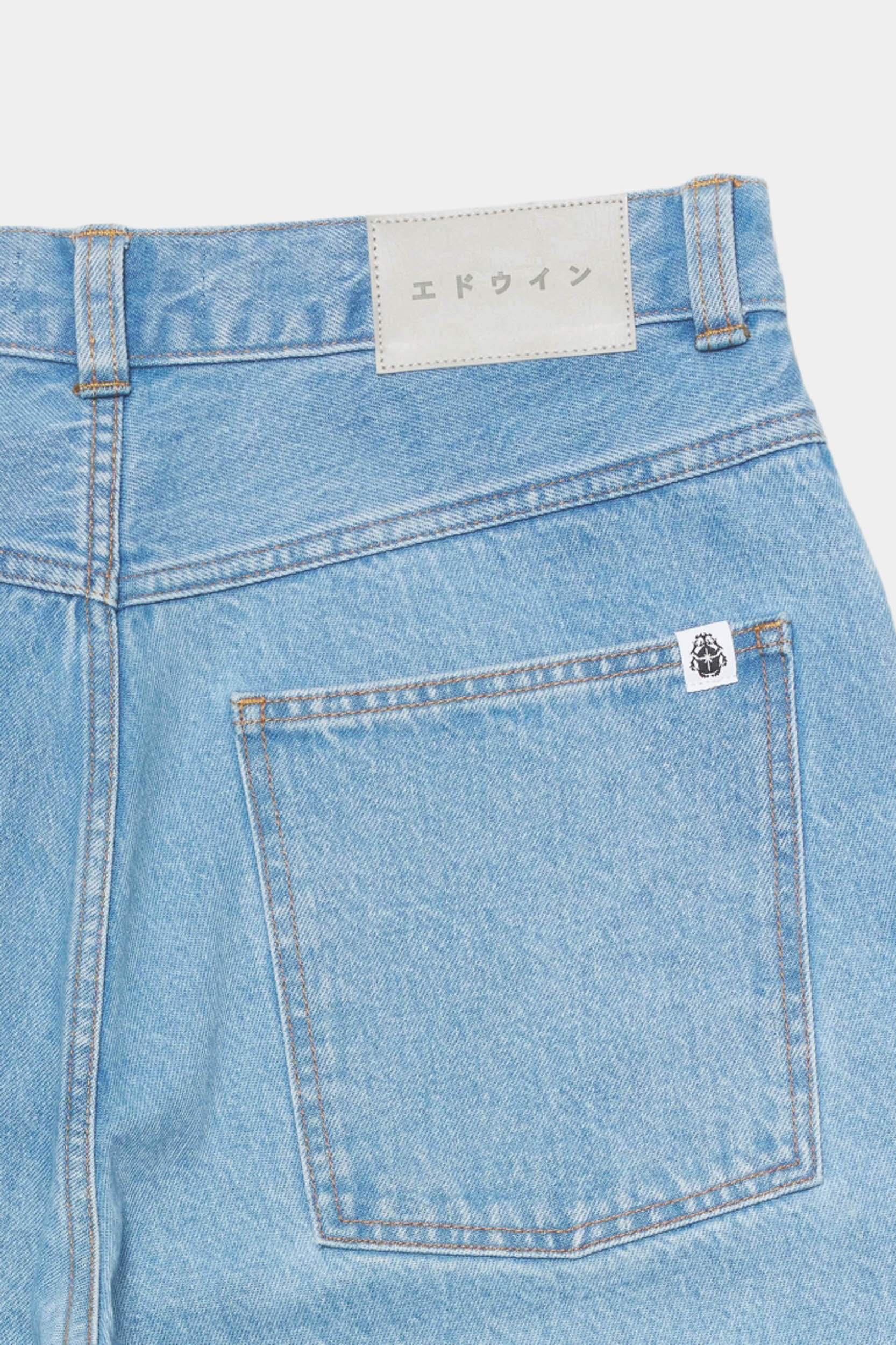 WORKER SHORT - Blue heavy bleach