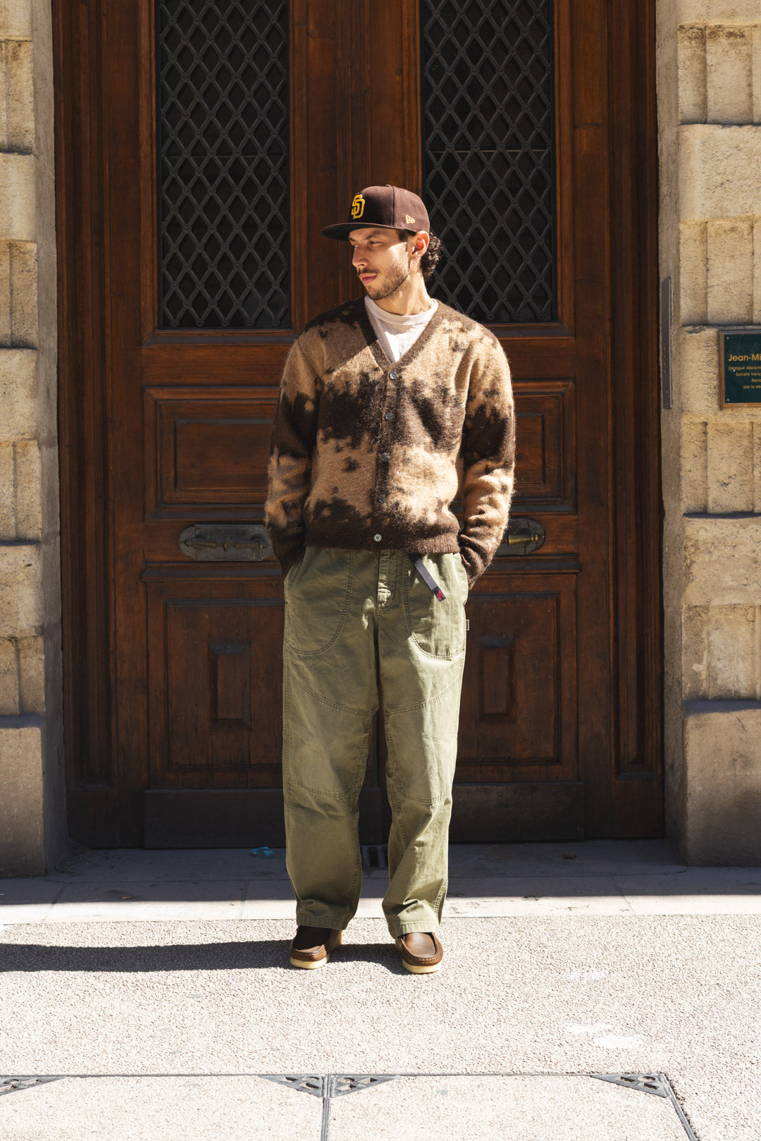 HEMP CANVAS DOUBLE KNEE PANT - Burnt olive pigment