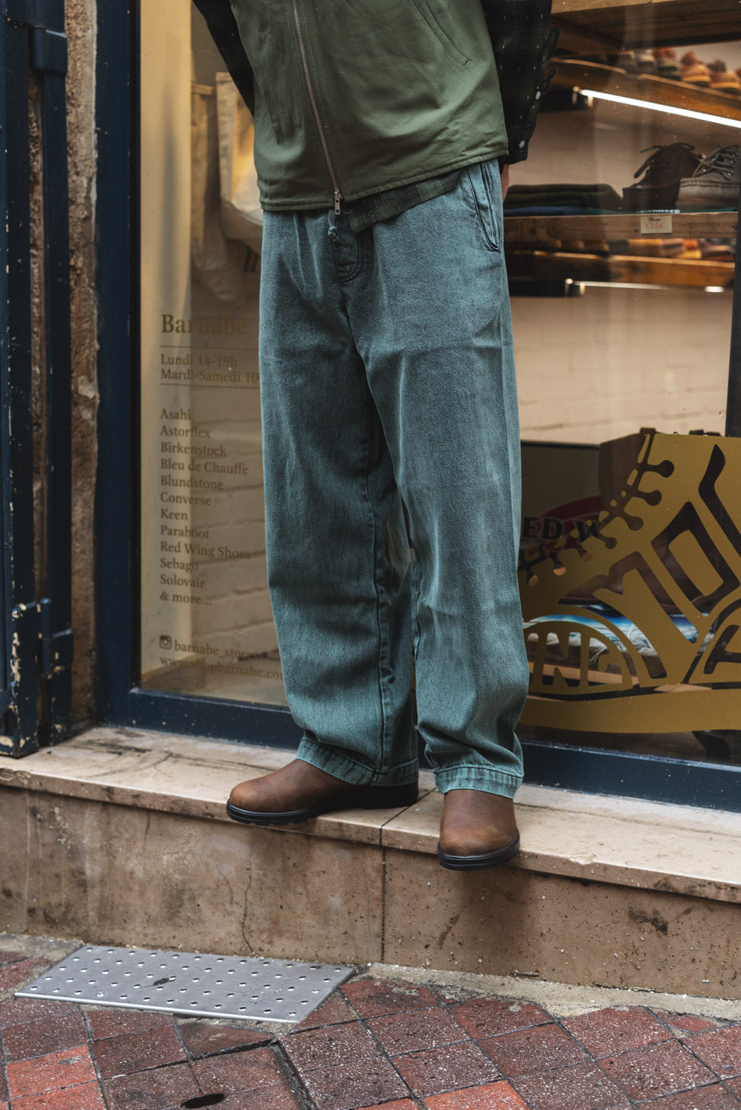 OVER-DYED EASY CHEF PANT - Sage