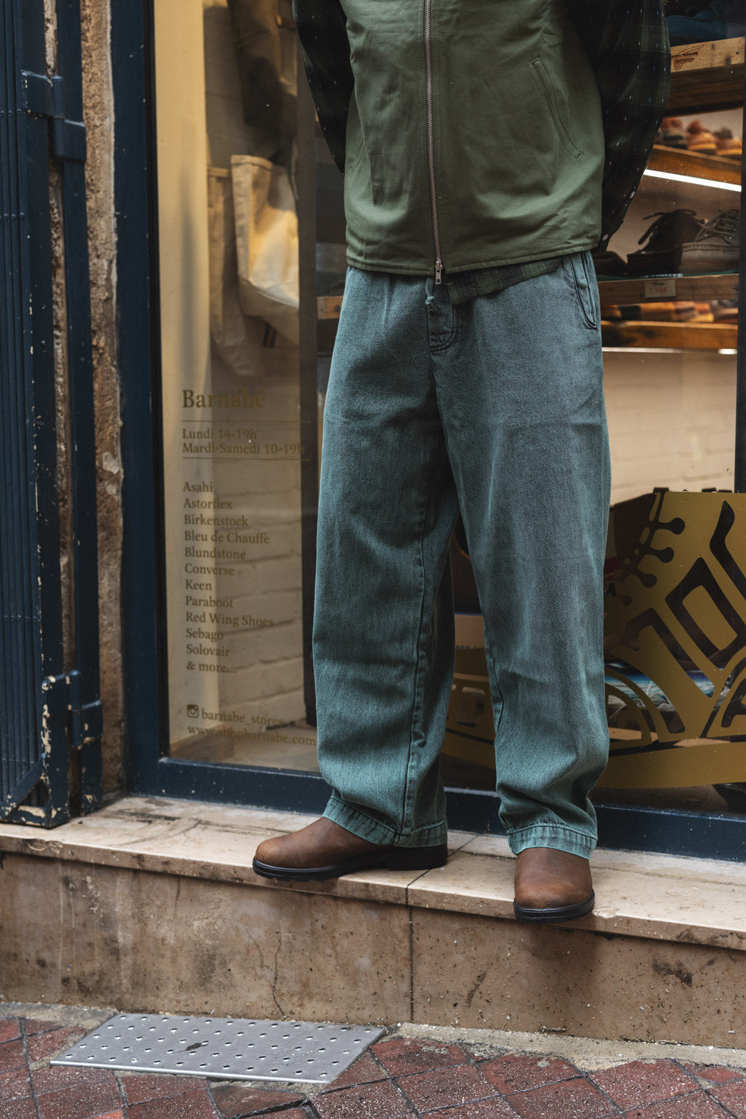 OVER-DYED EASY CHEF PANT - Sage