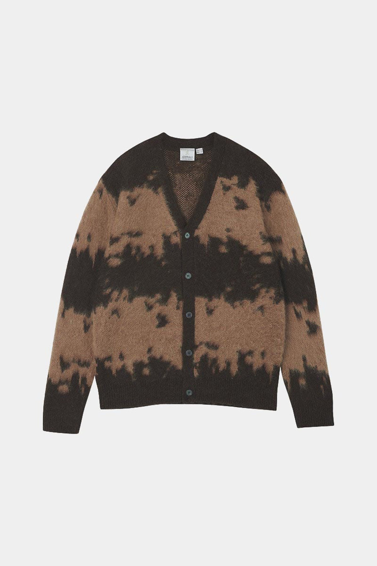 MOHAIR SPLATTER CARDIGAN - Taupe splatter