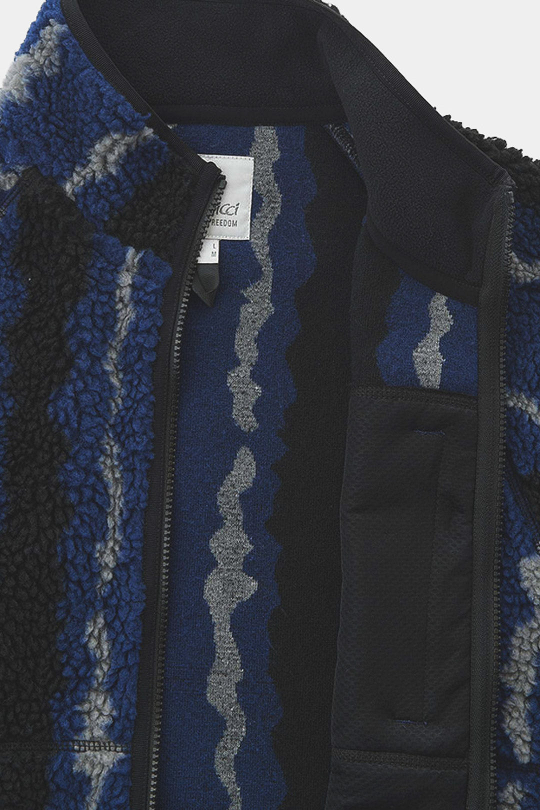 RIPPLE SHERPA JACKET - Navy Ripple