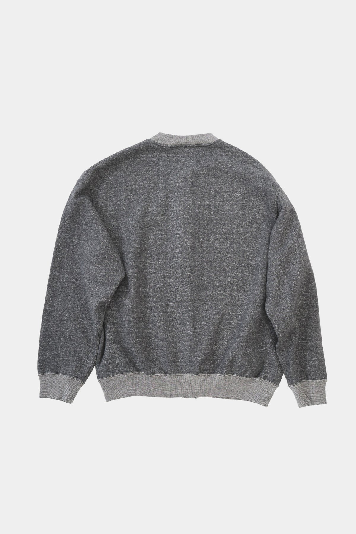 DENSE KNIT ZIP UP SWEATSHIRT - Charcoal