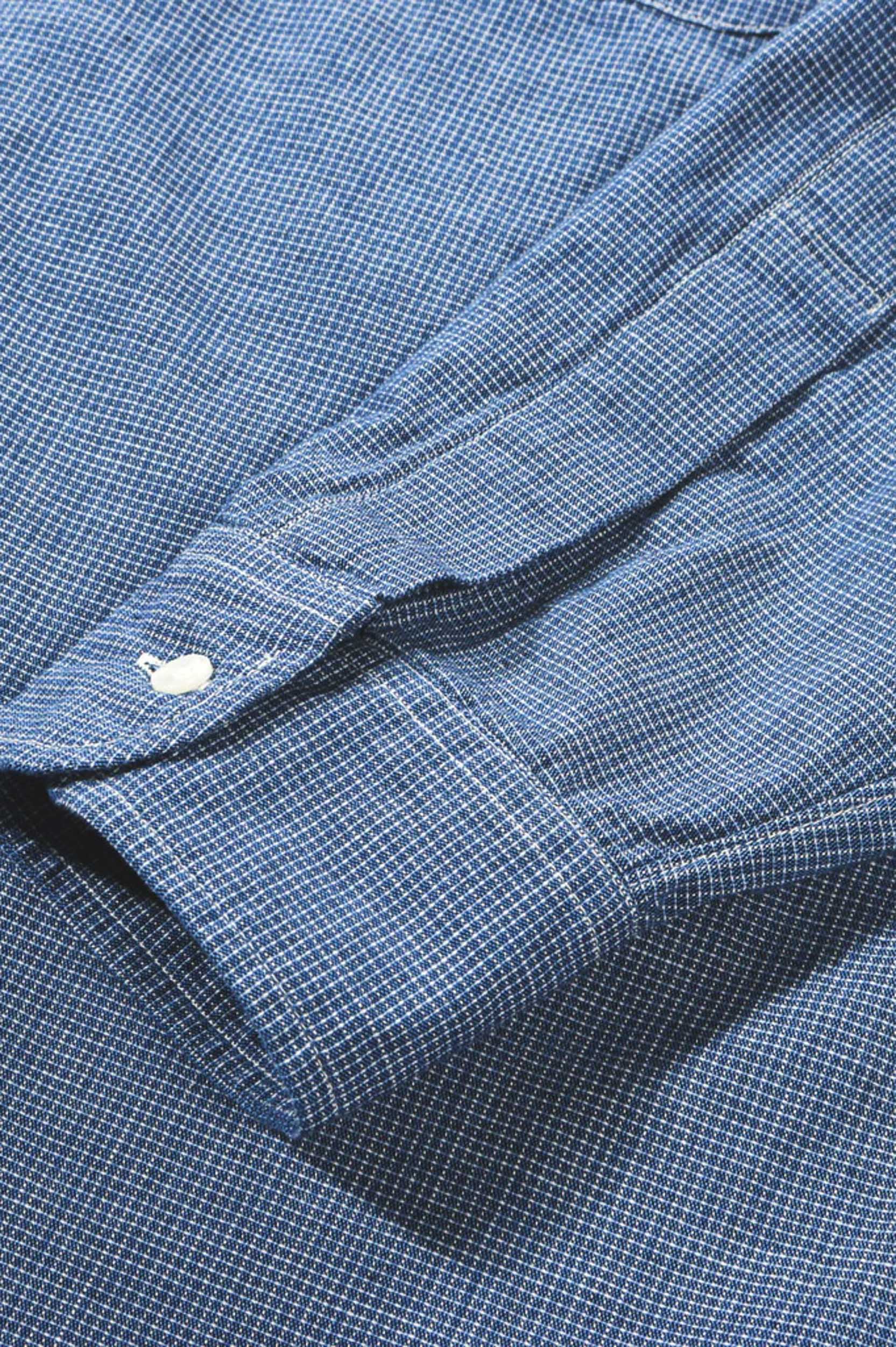 SMALL CHECK INDIGO CHAMBRAY BUTTON DOWN SHIRT - Check Chambray