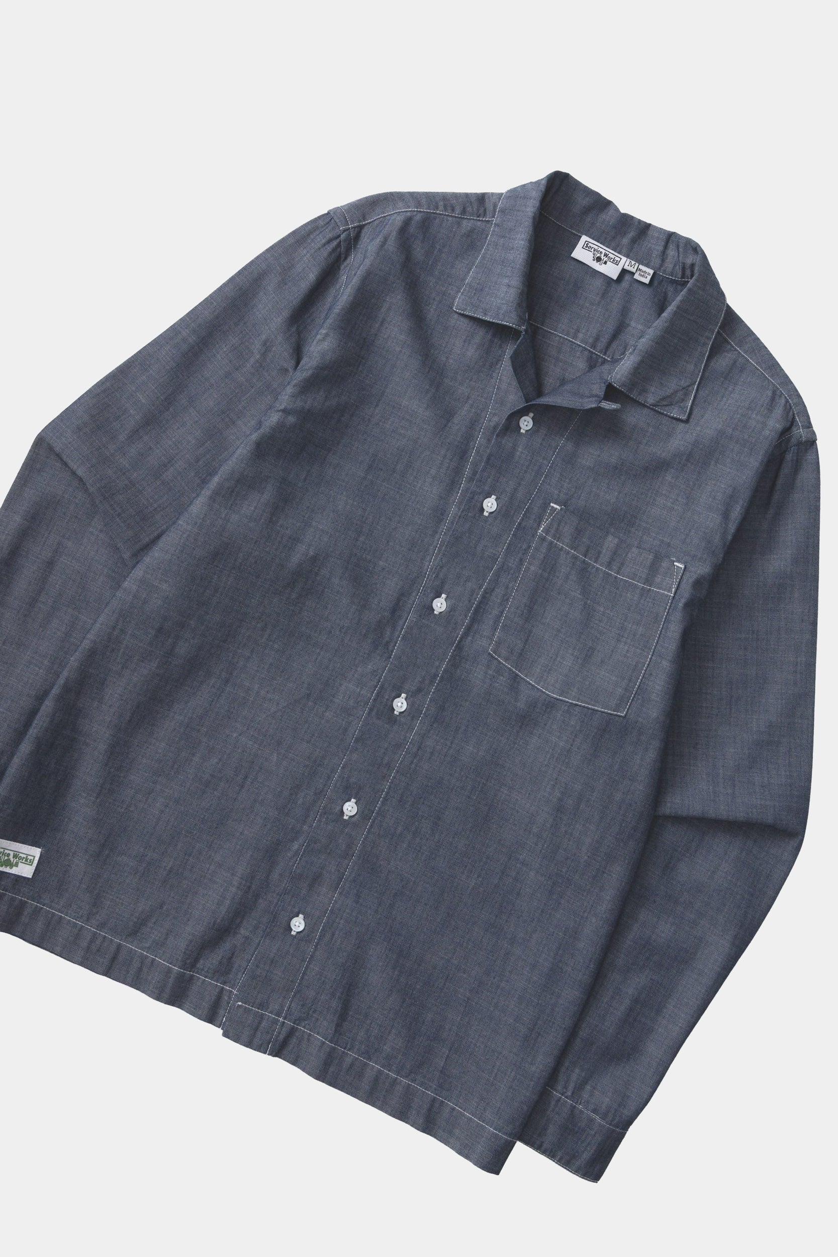 CHAMBRAY RESORT SHIRT - Dark blue