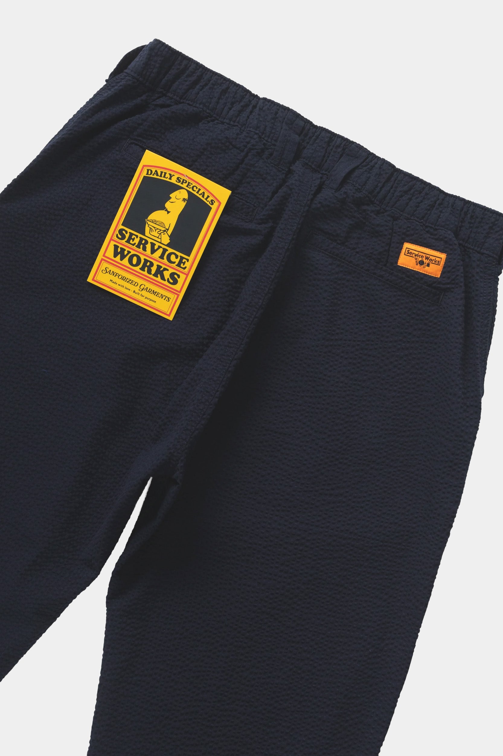 SEERSUCKER WAITER PANTS - Dark navy