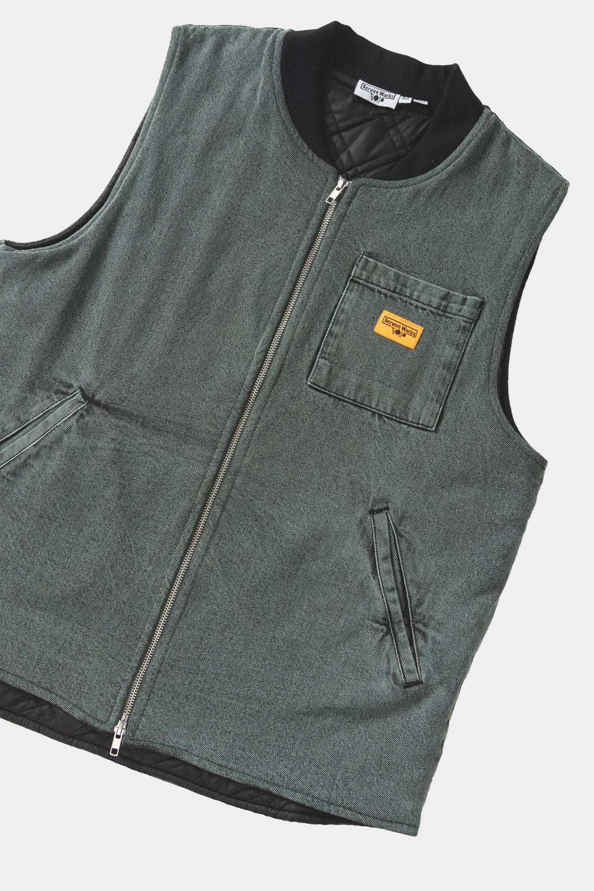 OVER-DYED WORK VEST - Sage
