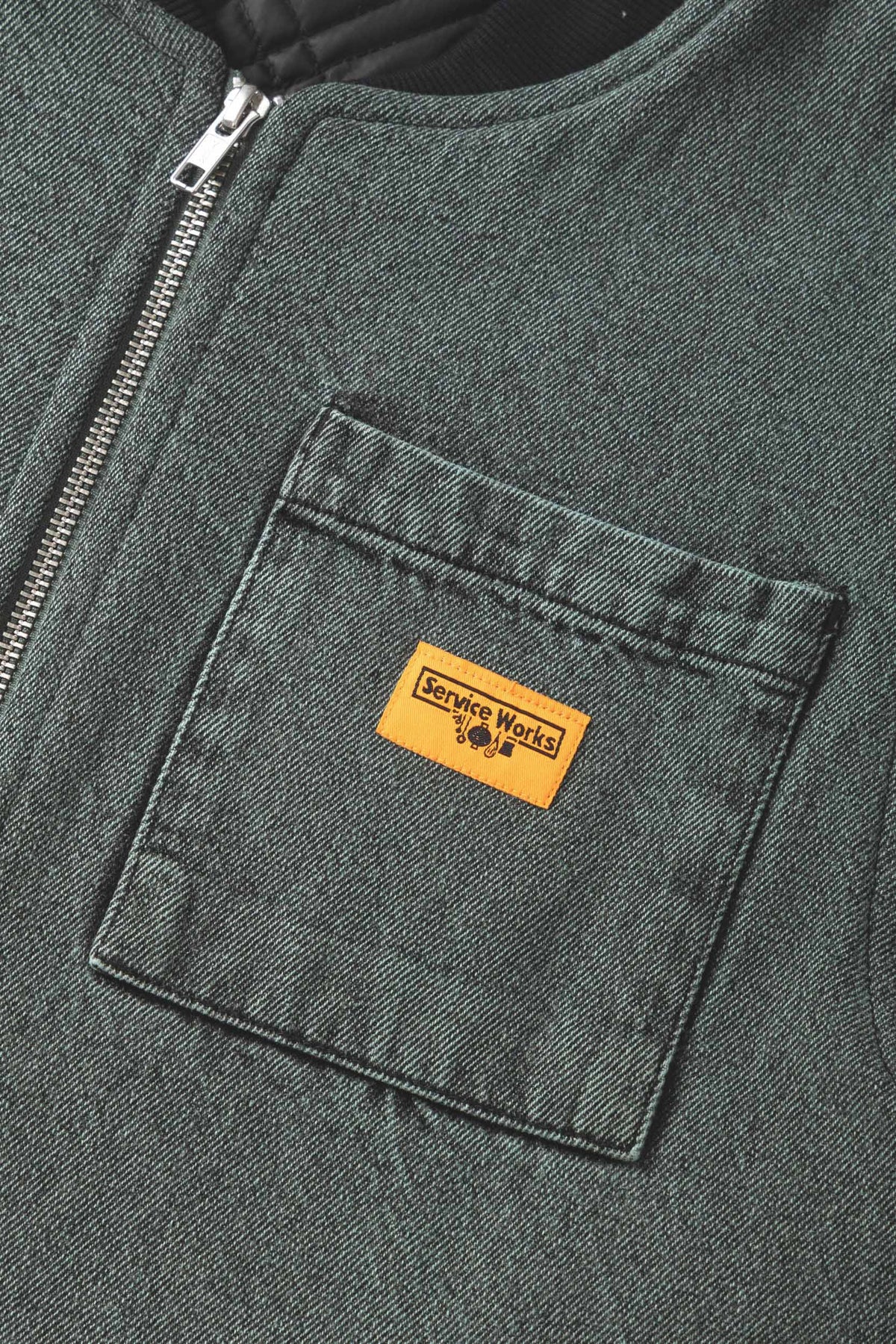 OVER-DYED WORK VEST - Sage