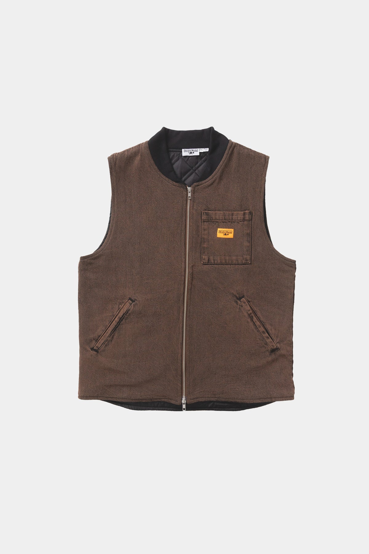 OVER-DYED WORK VEST - Umber