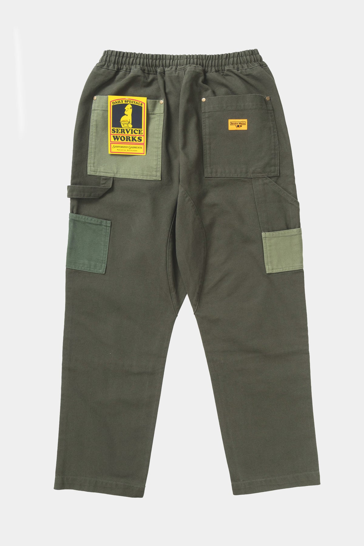 PATCHWORK UTILITY CHEF PANT - Green