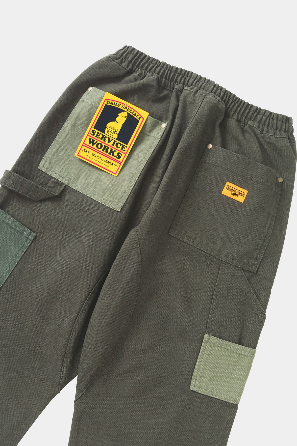 PATCHWORK UTILITY CHEF PANT - Green