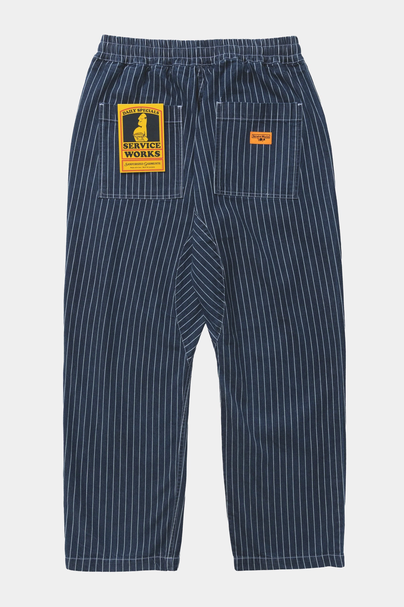 PINSTRIPE DENIM CHEF PANTS - Indigo 